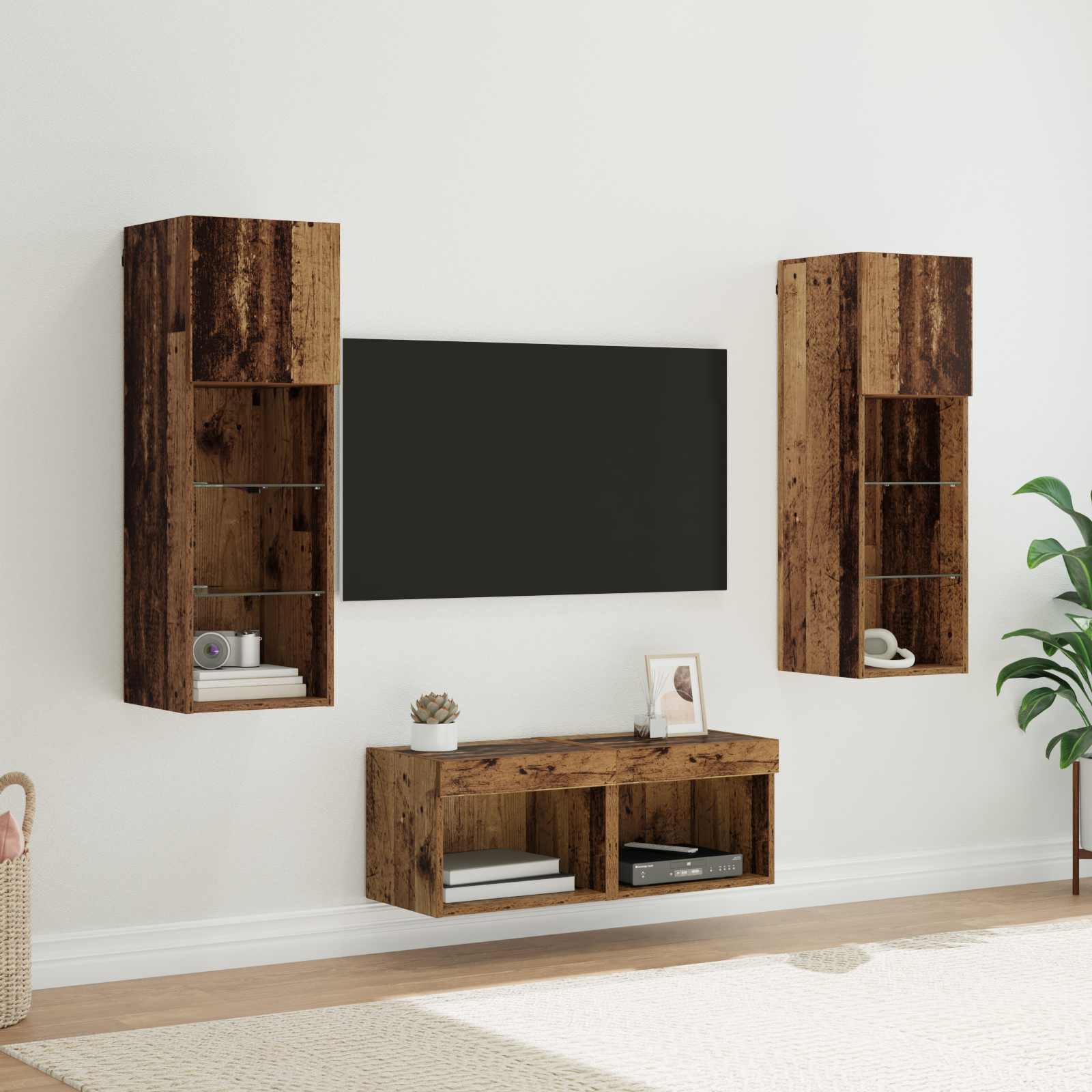 Dulapuri pentru TV 4 pcs Stejar Artizanal 40 x 30 x 30 cm — imaginea 2