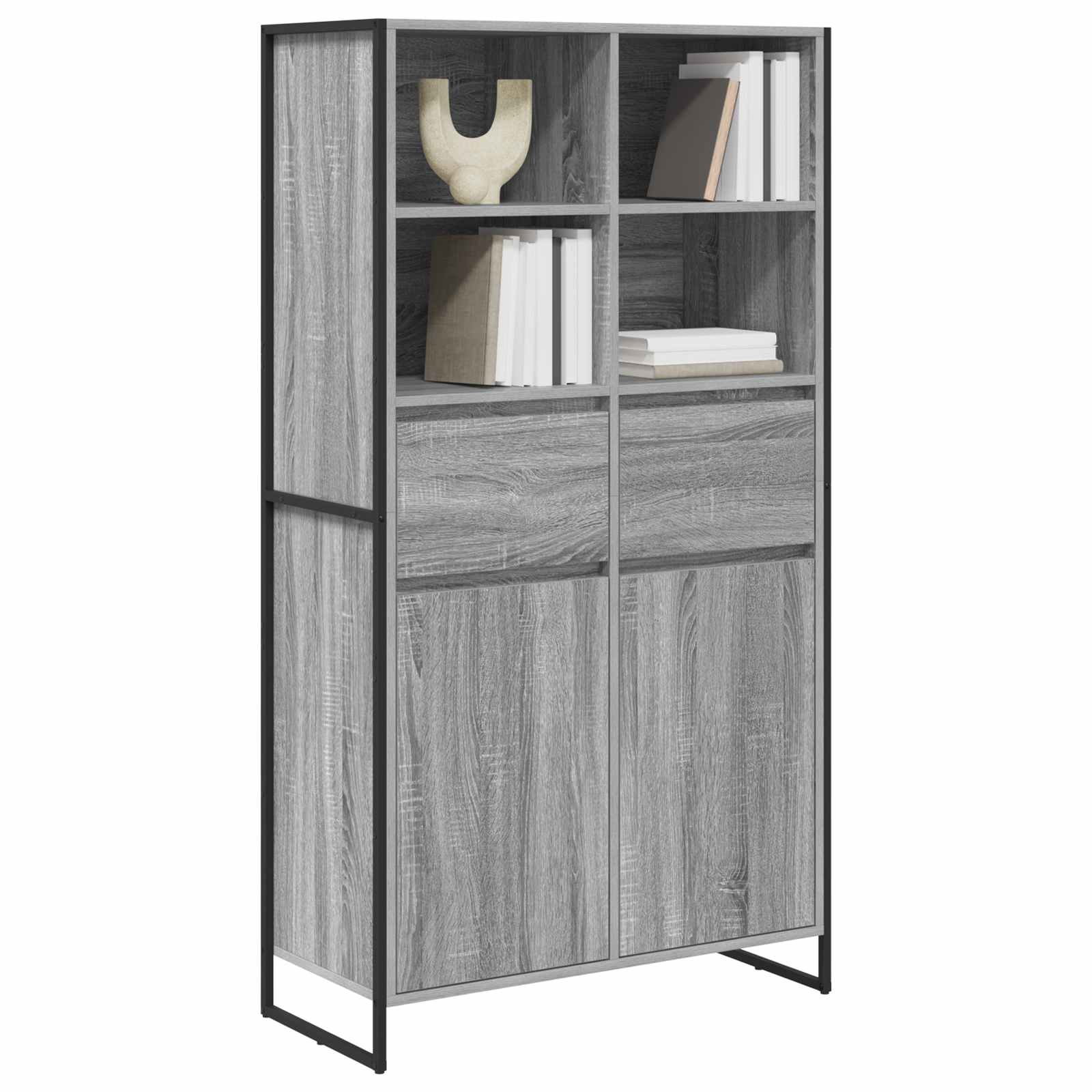 Bufet 2 pcs Gri Sonoma 81 x 36 x 150.5 cm Lemn compozit — imaginea 3