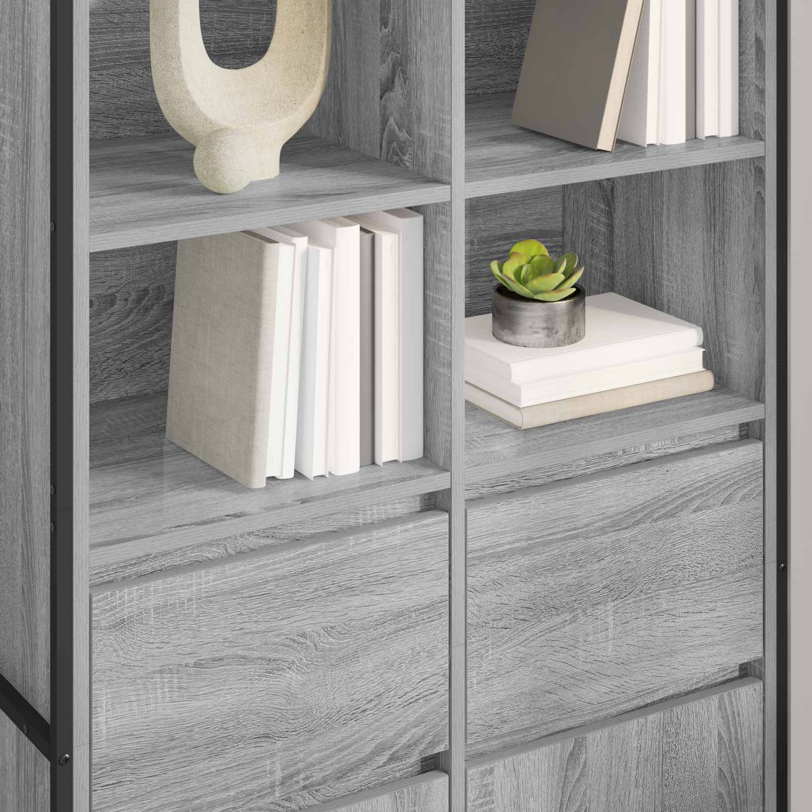 Bufet 2 pcs Gri Sonoma 81 x 36 x 150.5 cm Lemn compozit — imaginea 4