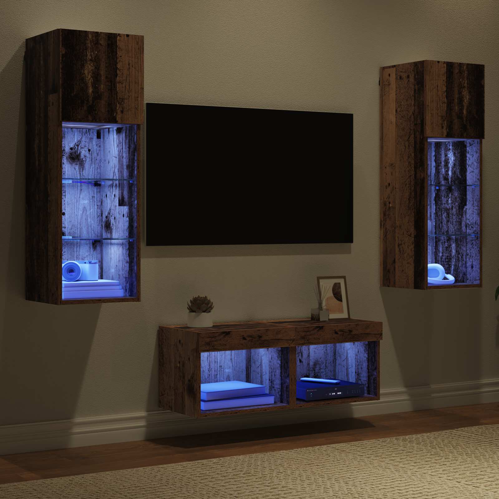 Dulapuri pentru TV 4 pcs Stejar Artizanal 40 x 30 x 30 cm — imaginea 5