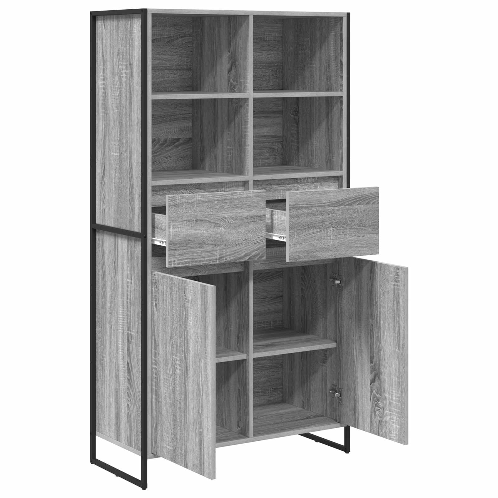Bufet 2 pcs Gri Sonoma 81 x 36 x 150.5 cm Lemn compozit — imaginea 5