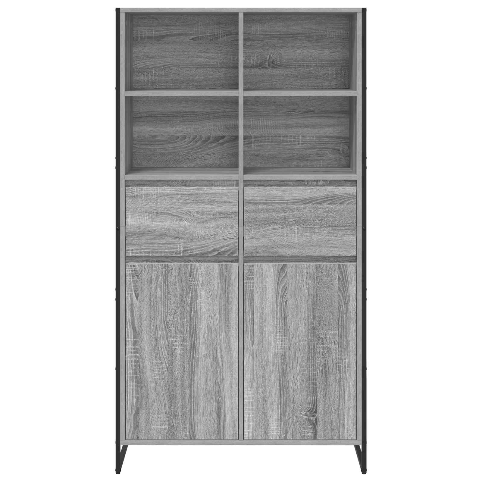 Bufet 2 pcs Gri Sonoma 81 x 36 x 150.5 cm Lemn compozit — imaginea 6