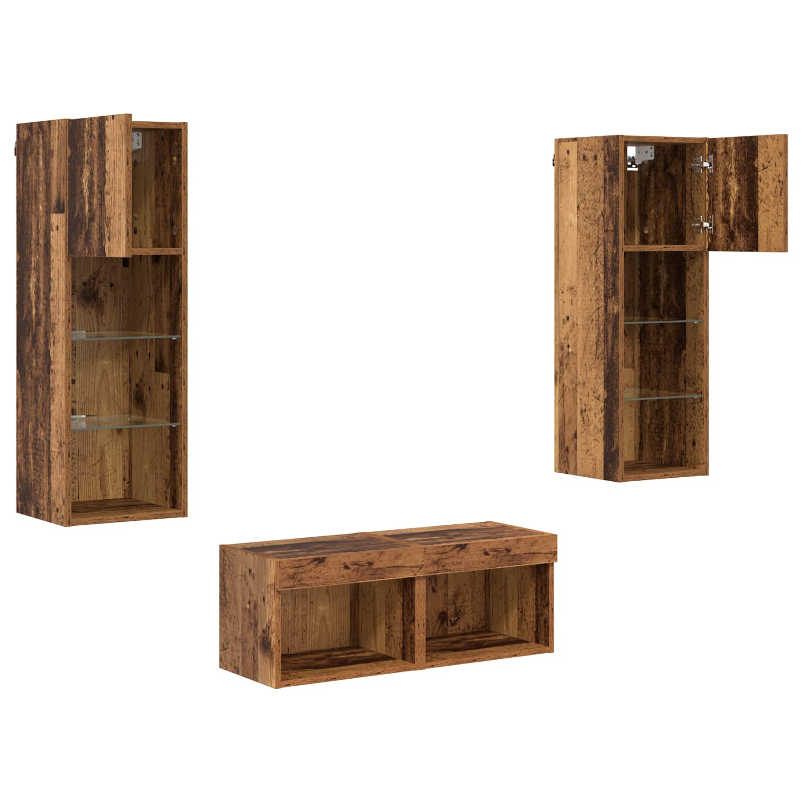 Dulapuri pentru TV 4 pcs Stejar Artizanal 40 x 30 x 30 cm — imaginea 8