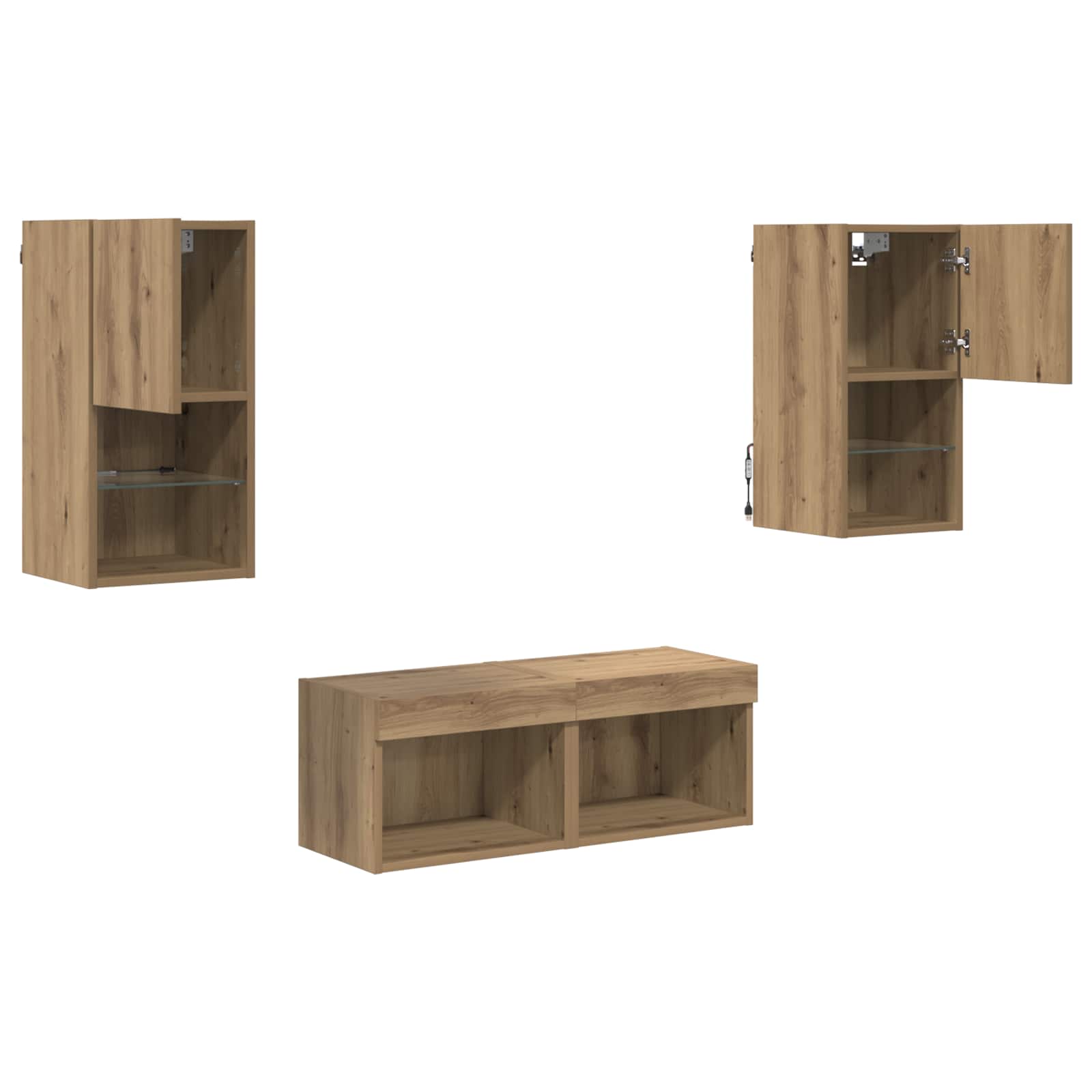 Dulapuri pentru TV 4 pcs Stejar Artizanal 30,5 x 30 x 60 cm — imaginea 8