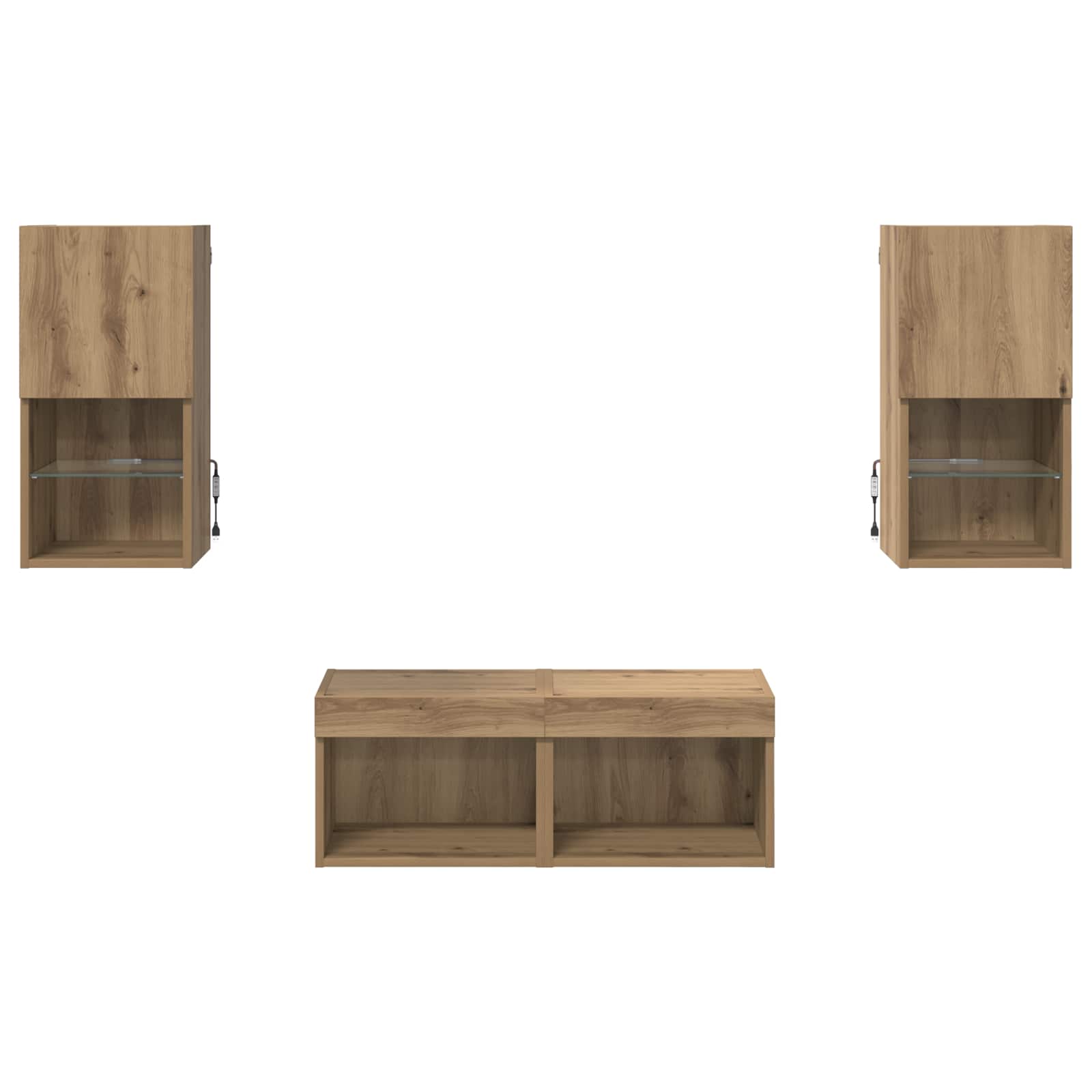 Dulapuri pentru TV 4 pcs Stejar Artizanal 30,5 x 30 x 60 cm — imaginea 9