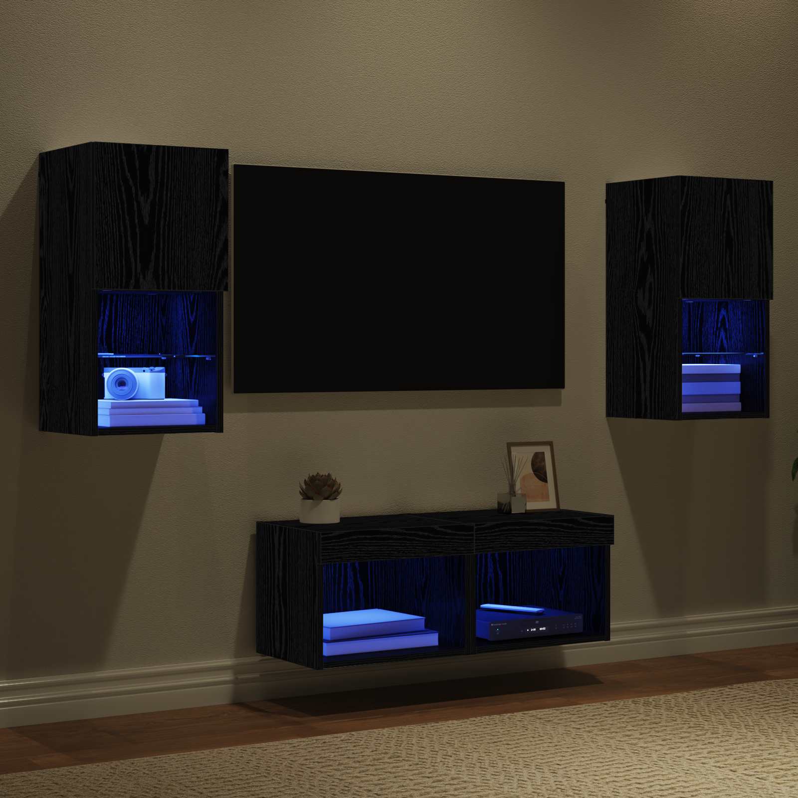 Dulapuri pentru TV 4 pcs Stejar Negru 30,5 x 30 x 60 cm — imaginea 5