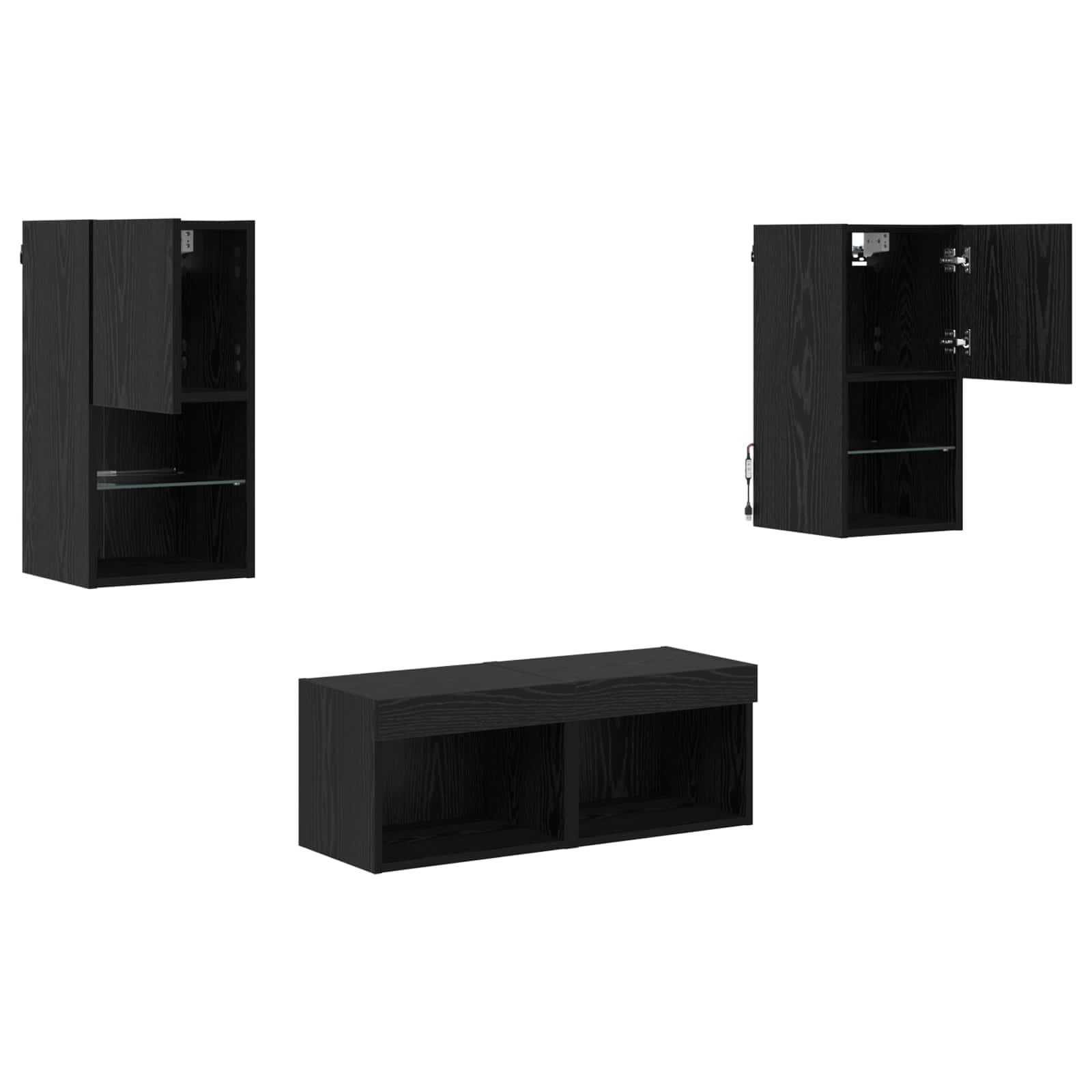 Dulapuri pentru TV 4 pcs Stejar Negru 30,5 x 30 x 60 cm — imaginea 8
