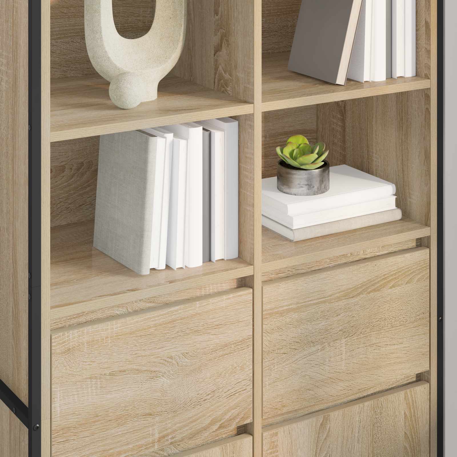 Bufet cu sertar 2 pcs Sonoma 81 x 36 x 150.5 cm Lemn compozit — imaginea 4