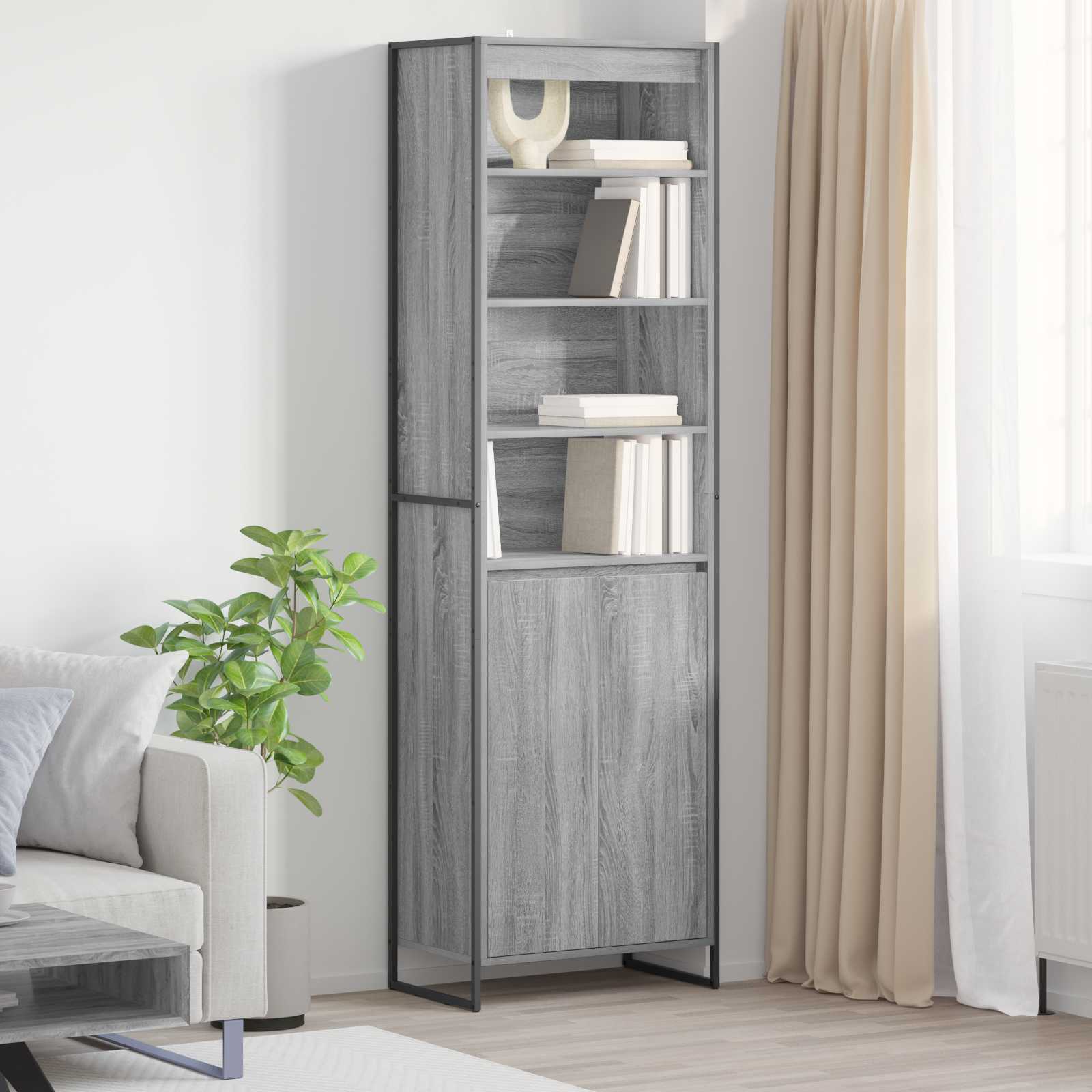 Dulapuri Inalte 2 pcs Gri Sonoma 60 x 36 x 300 cm Lemn compozit — imaginea 2