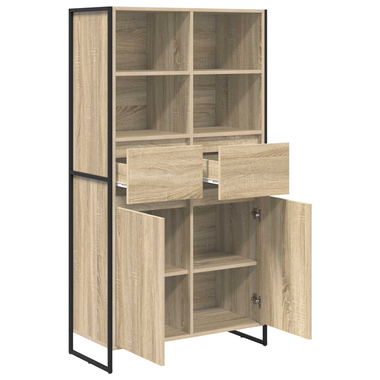 Bufet cu sertar 2 pcs Sonoma 81 x 36 x 150.5 cm Lemn compozit — imaginea 5