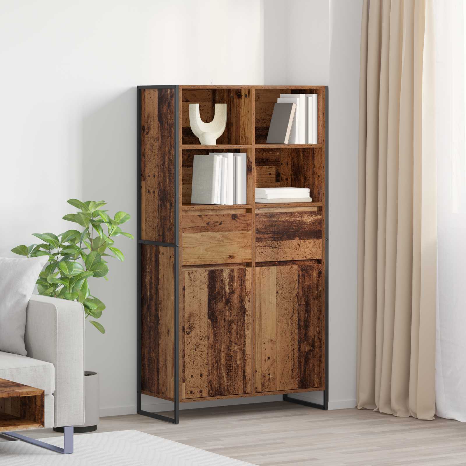 Bufet 2 pcs Lemn Vechi 81 x 36 x 150.5 cm Lemn compozit — imaginea 3