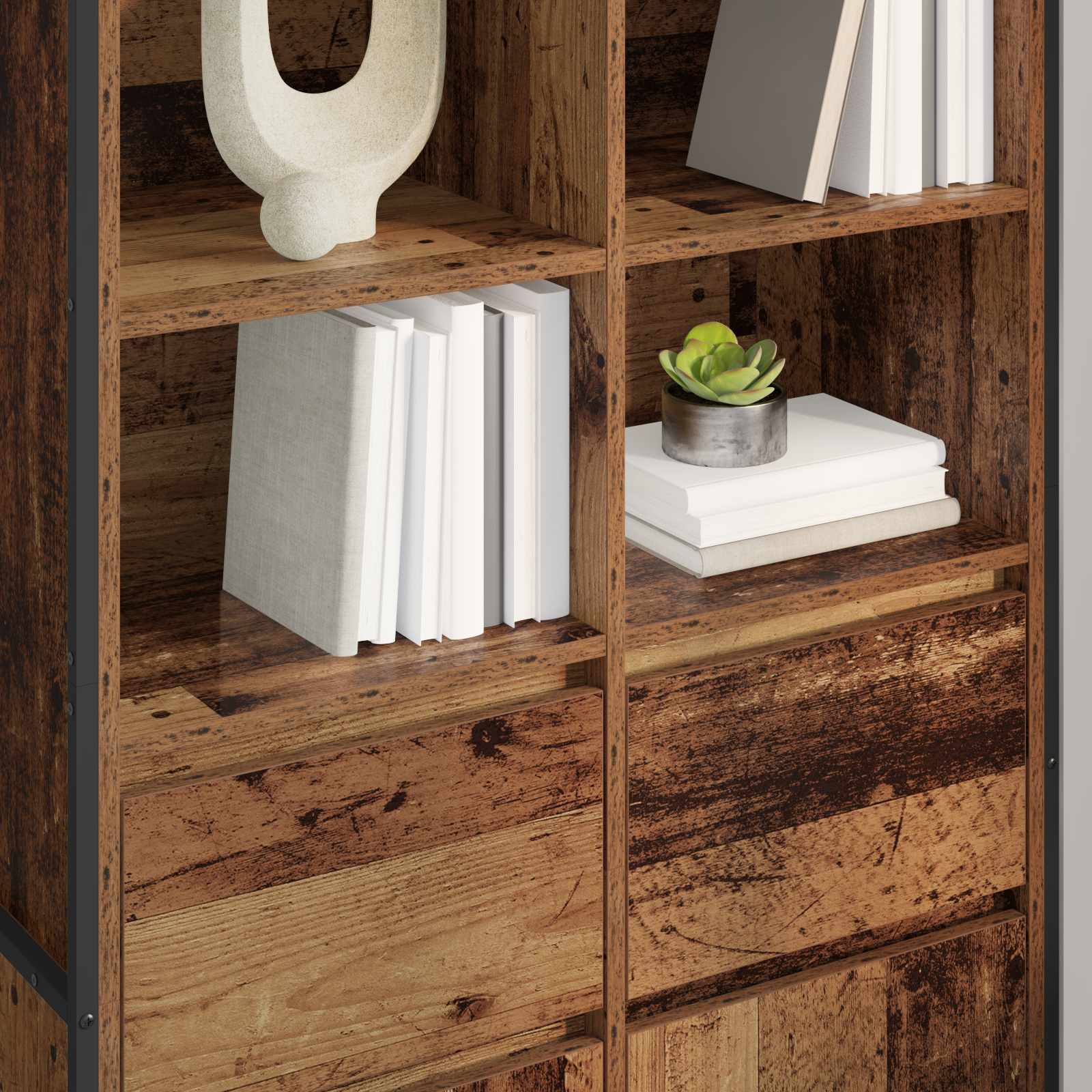 Bufet 2 pcs Lemn Vechi 81 x 36 x 150.5 cm Lemn compozit — imaginea 4