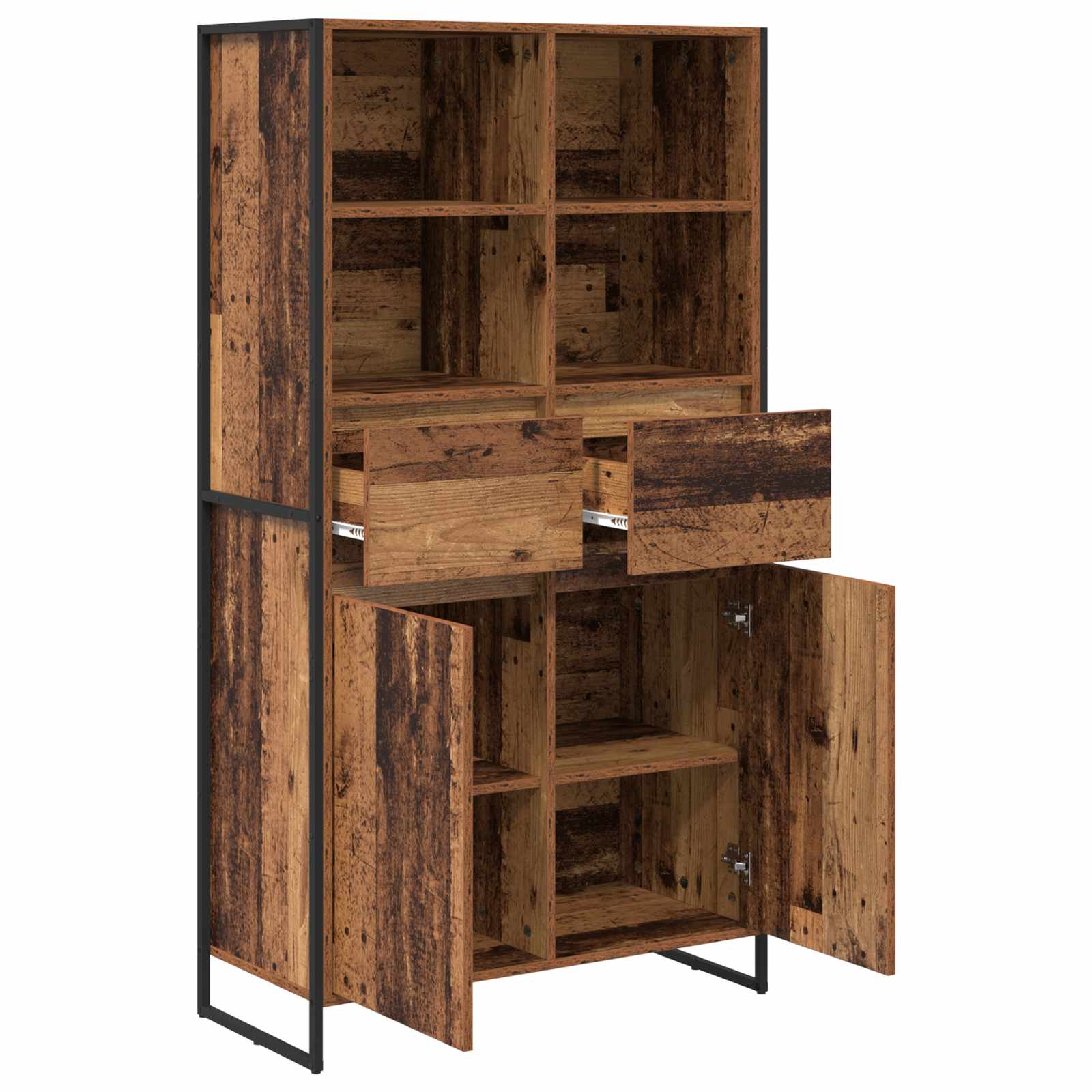Bufet 2 pcs Lemn Vechi 81 x 36 x 150.5 cm Lemn compozit — imaginea 5