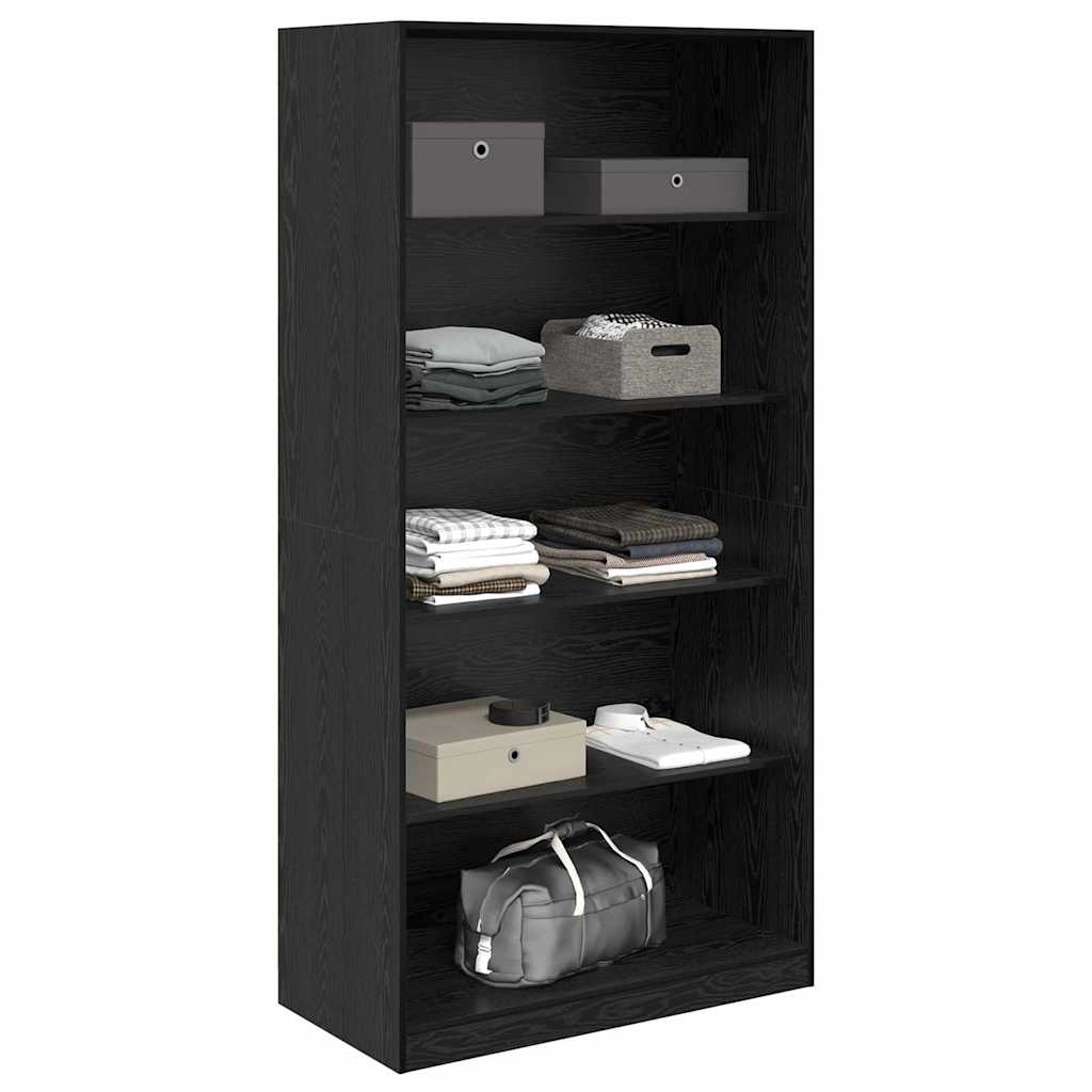 Dulap cu raft Stejar Negru 100 x 50 x 200 cm Lemn compozit — imaginea 4