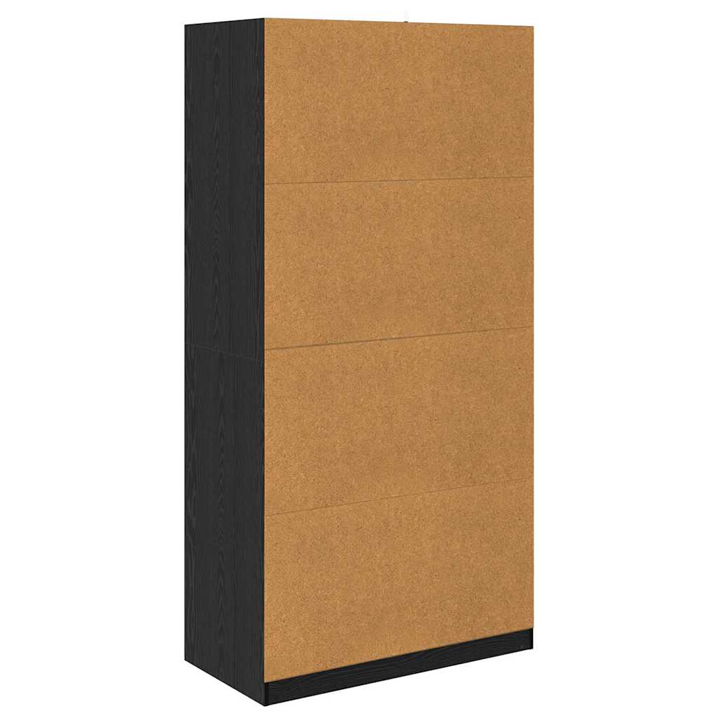 Dulap cu raft Stejar Negru 100 x 50 x 200 cm Lemn compozit — imaginea 8