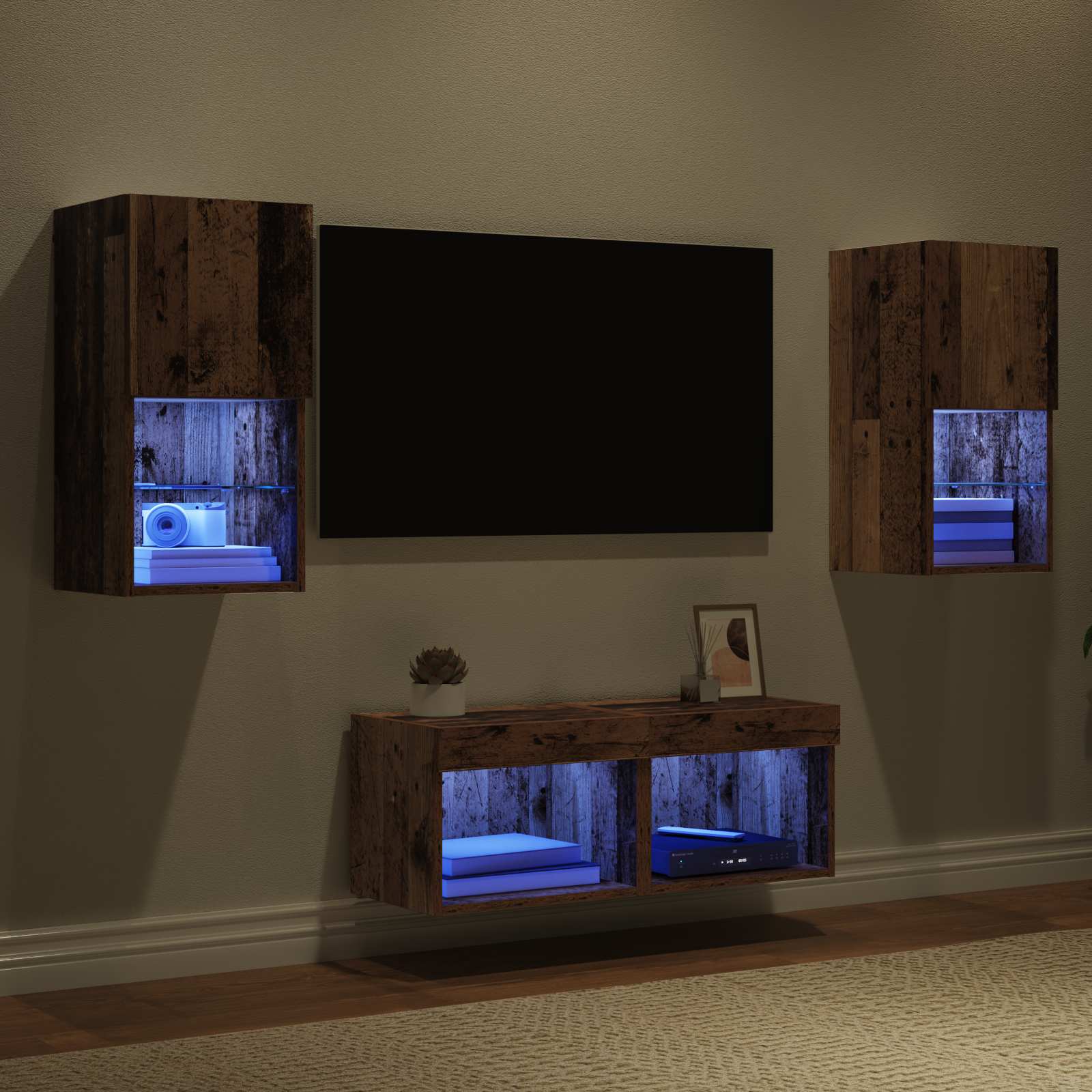 Dulapuri pentru TV Pe perete 4 pcs Lemn Vechi 30,5 x 30 x 60 cm — imaginea 5