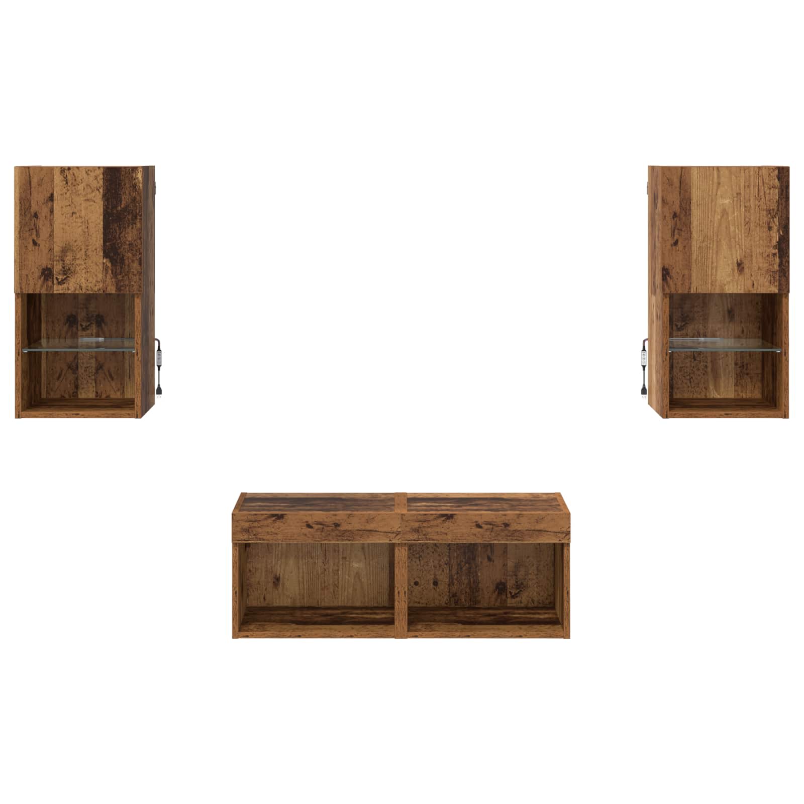 Dulapuri pentru TV Pe perete 4 pcs Lemn Vechi 30,5 x 30 x 60 cm — imaginea 9