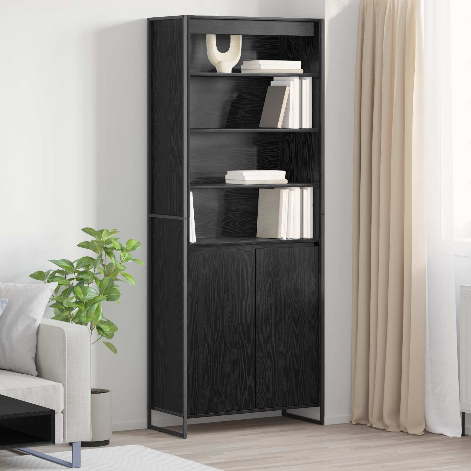 Dulapuri Inalte 2 pcs Stejar Negru 60 x 36 x 300 cm — imaginea 2