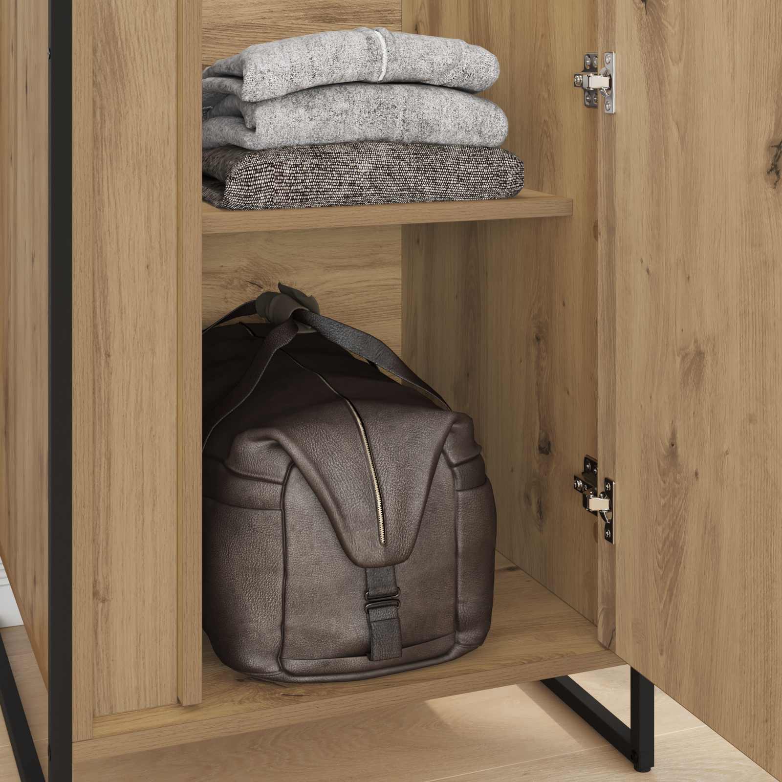 Dressing 2 pcs Stejar artizanal 50 x 50 x 200 cm Lemn compozit — imaginea 3