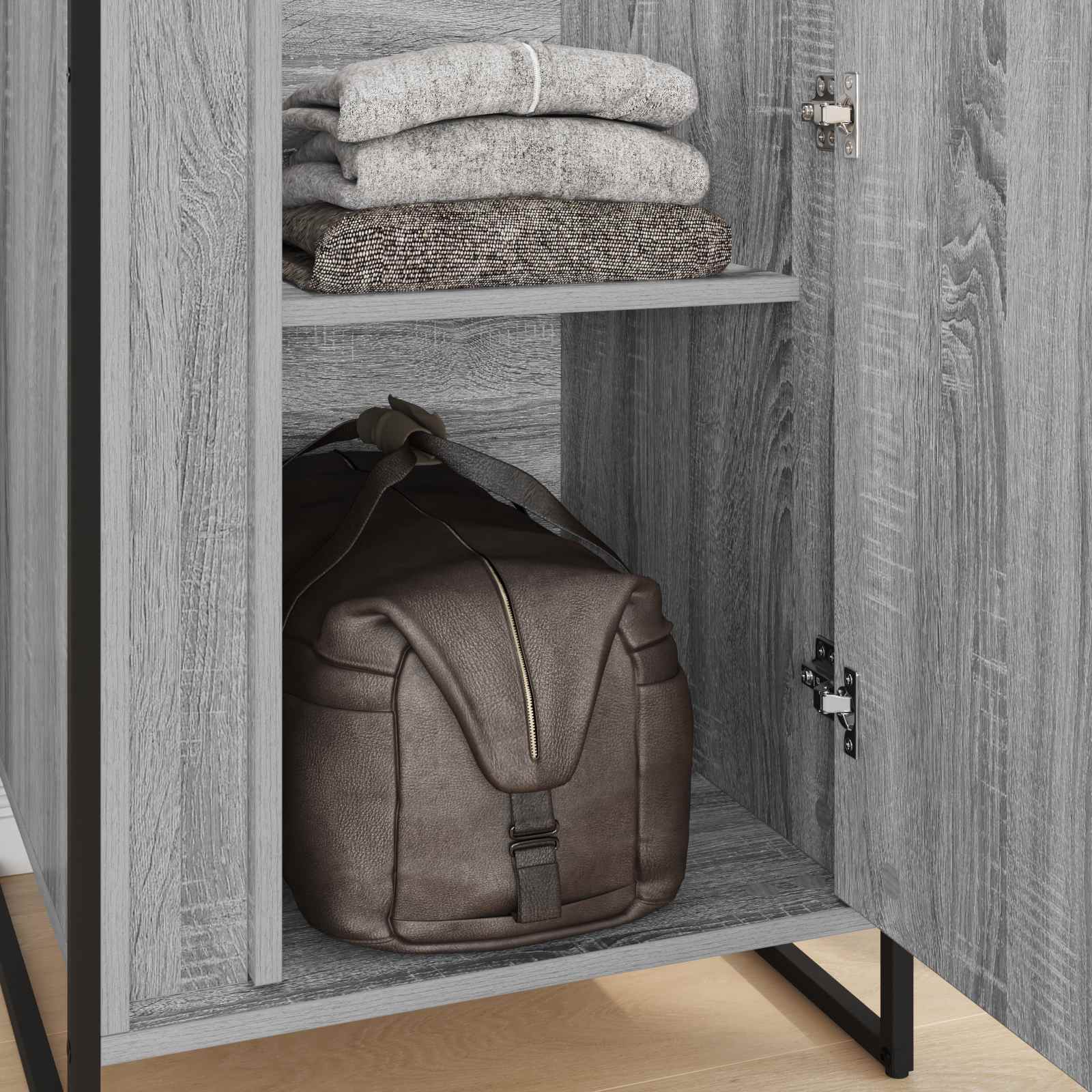 Dressing cu usa 2 pcs Gri Sonoma 50 x 50 x 200 cm Lemn compozit — imaginea 3