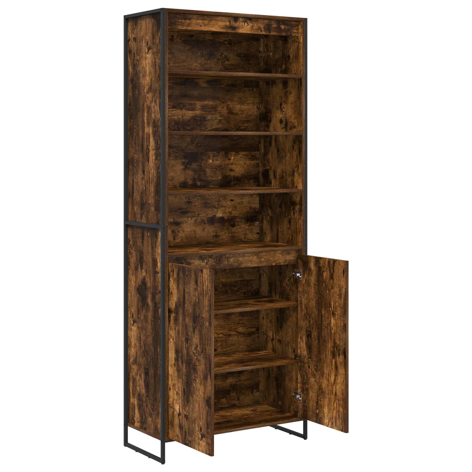 Dulapuri Inalte 2 pcs Stejar fumuriu 60 x 36 x 300 cm — imaginea 5