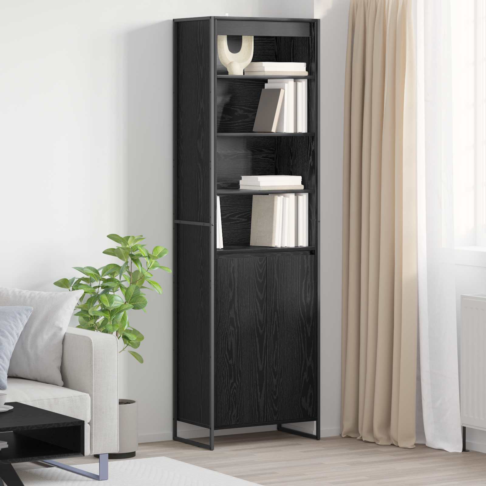 Dulapuri Inalte 2 pcs Stejar Negru 60 x 36 x 300 cm — imaginea 2