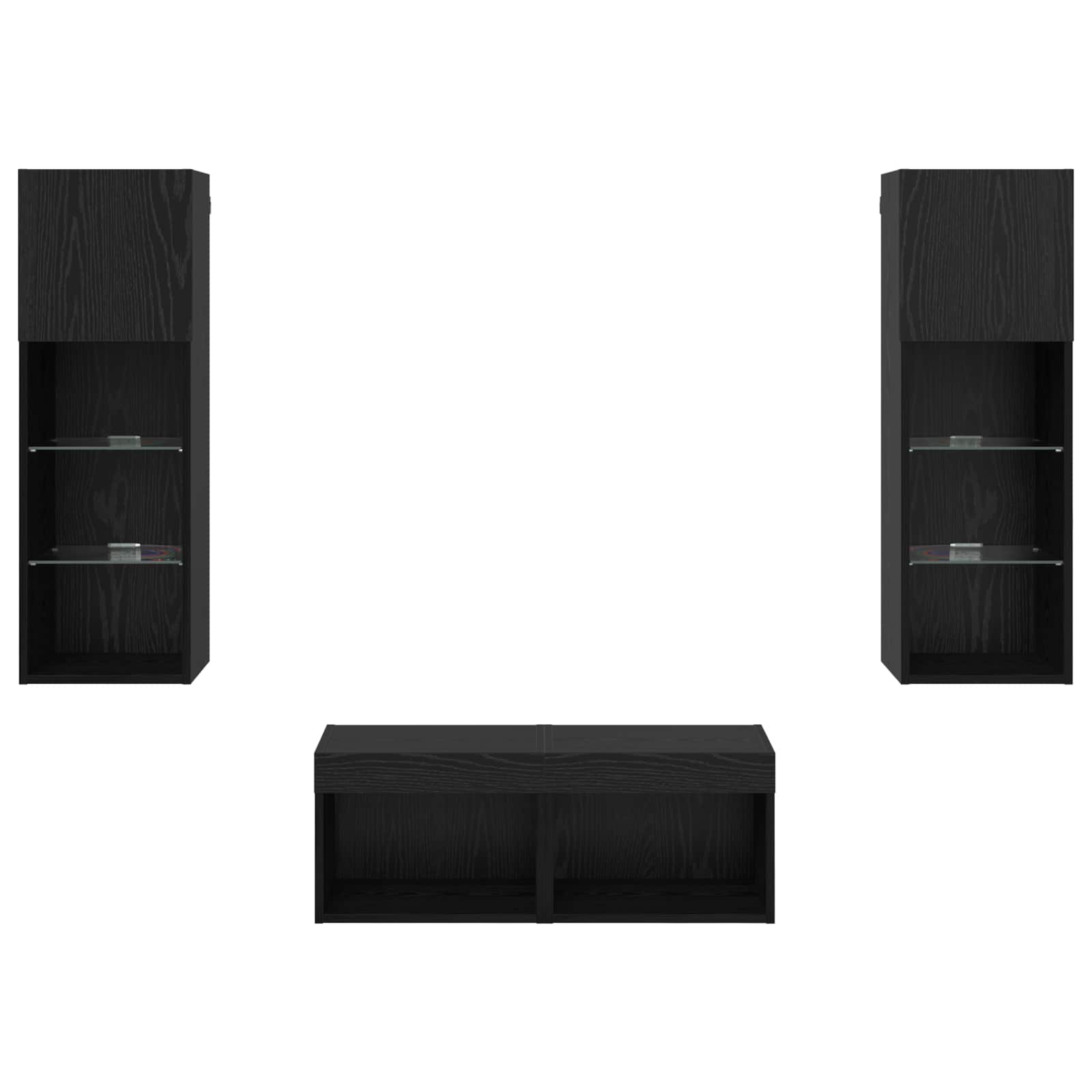 Dulapuri pentru TV Pe perete 4 pcs Stejar Negru 40 x 30 x 30 cm — imaginea 9