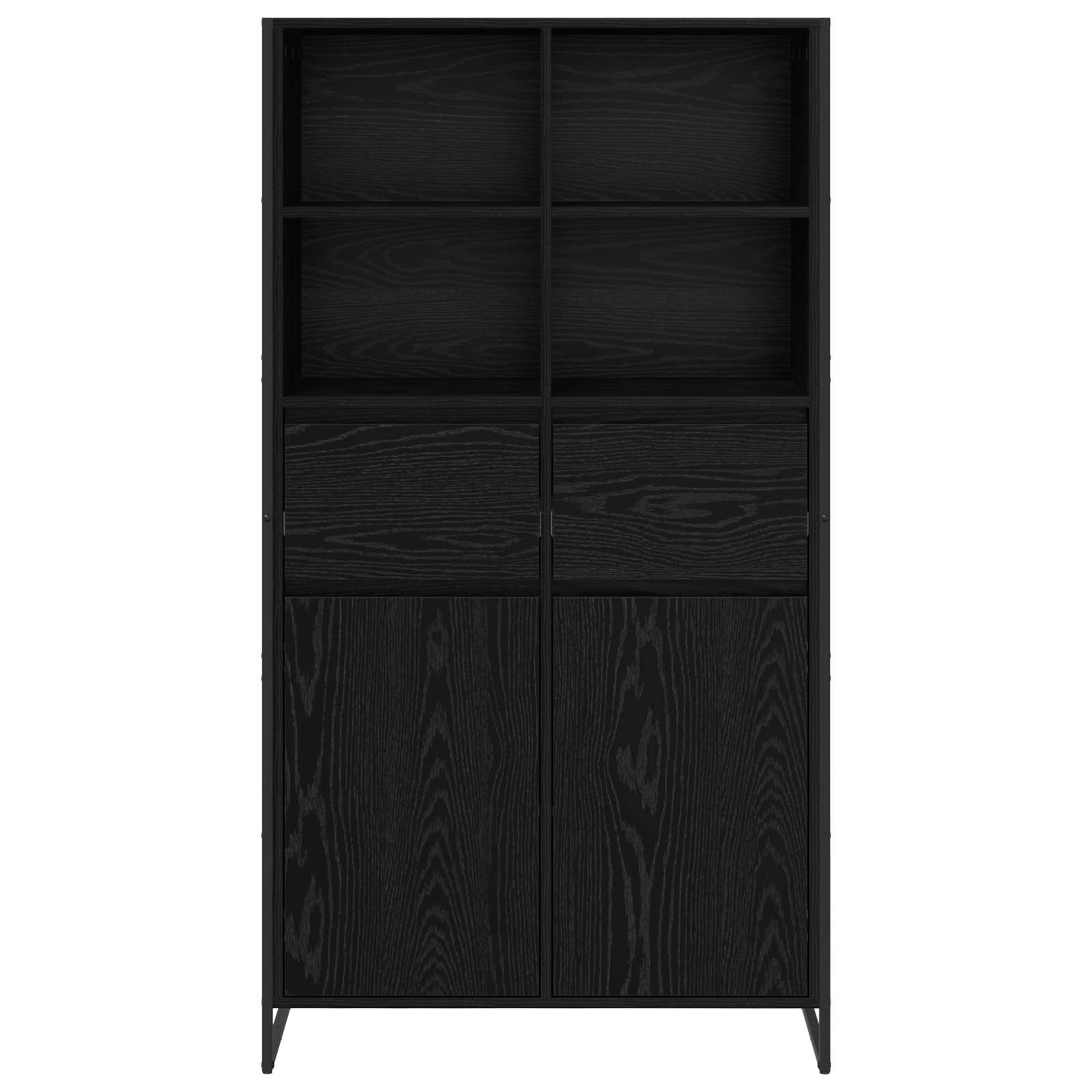 Bufet 2 pcs Stejar Negru 81 x 36 x 150.5 cm Lemn compozit — imaginea 6