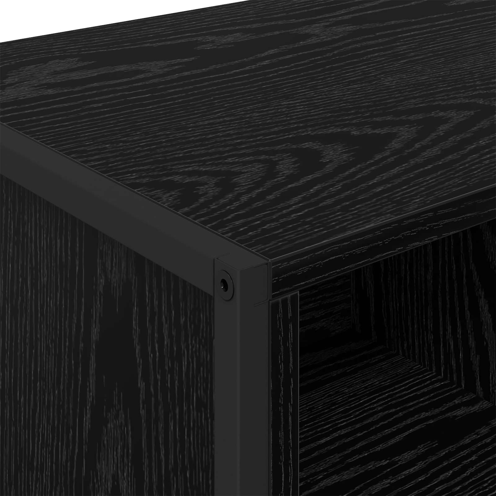 Bufet 2 pcs Stejar Negru 81 x 36 x 150.5 cm Lemn compozit — imaginea 9