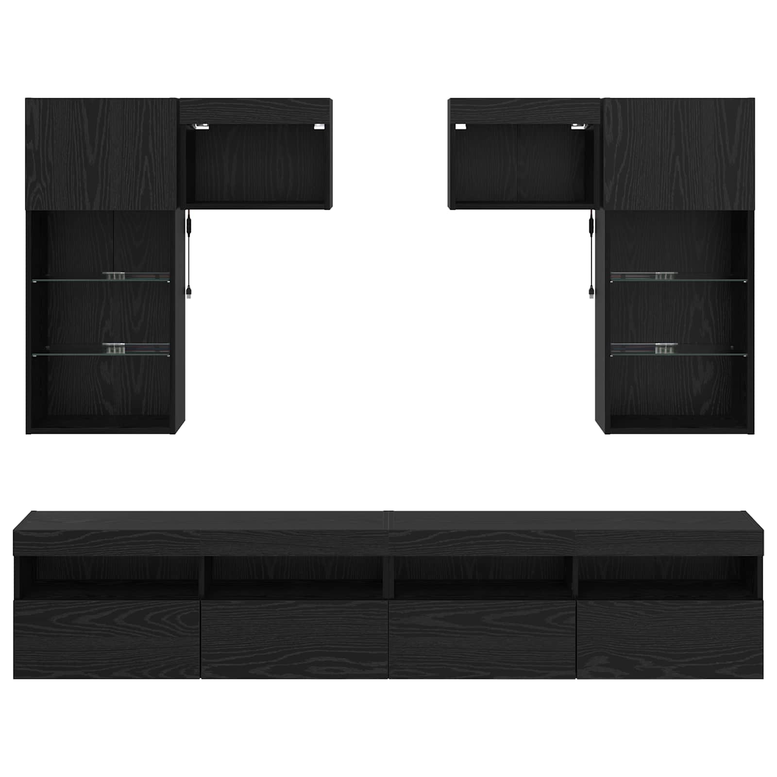 Unitati pentru Pereti de TV Pe perete 6 pcs Stejar Artizanal — imaginea 10