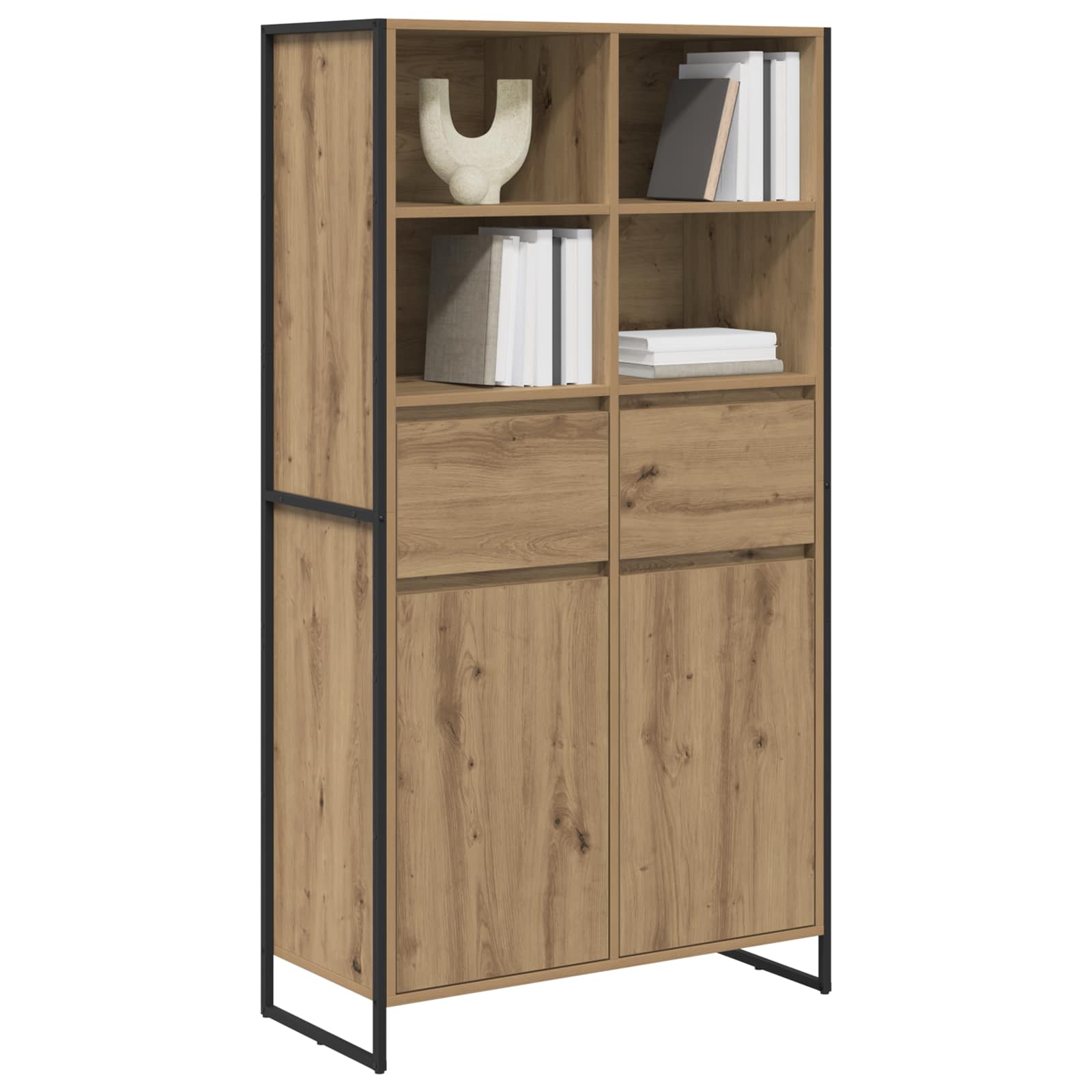 Bufet 2 pcs Stejar artizanal 81 x 36 x 150.5 cm Lemn compozit — imaginea 3