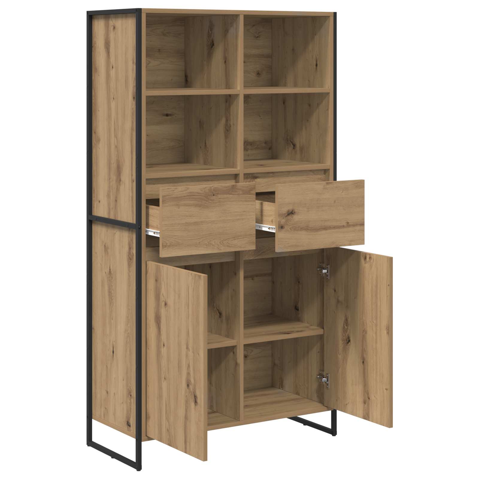 Bufet 2 pcs Stejar artizanal 81 x 36 x 150.5 cm Lemn compozit — imaginea 5