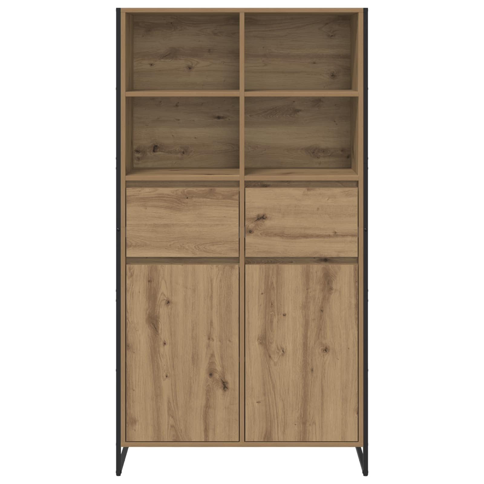 Bufet 2 pcs Stejar artizanal 81 x 36 x 150.5 cm Lemn compozit — imaginea 6