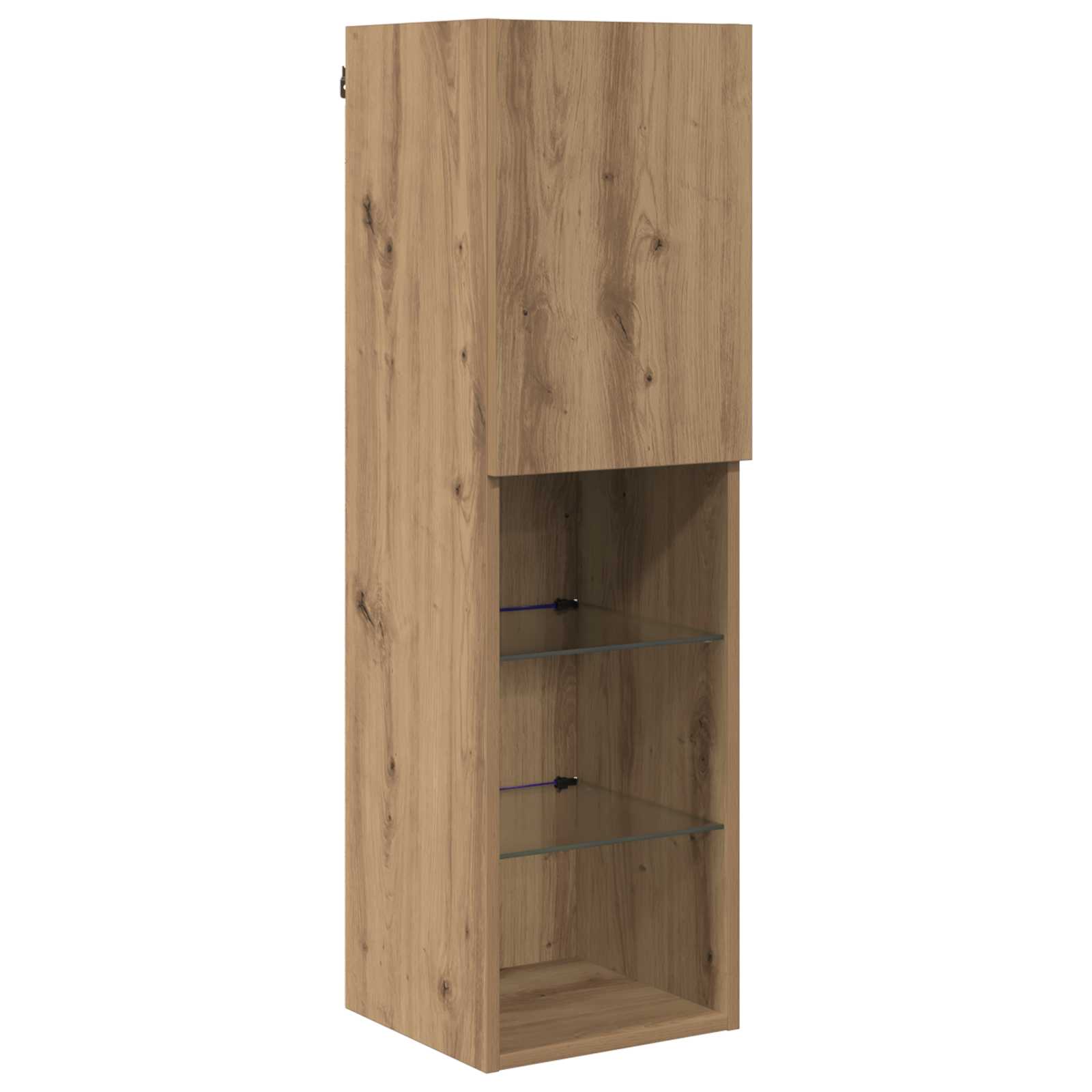 Cabinet TV Pe perete 7 pcs Stejar Artizanal Lemn compozit — imaginea 6