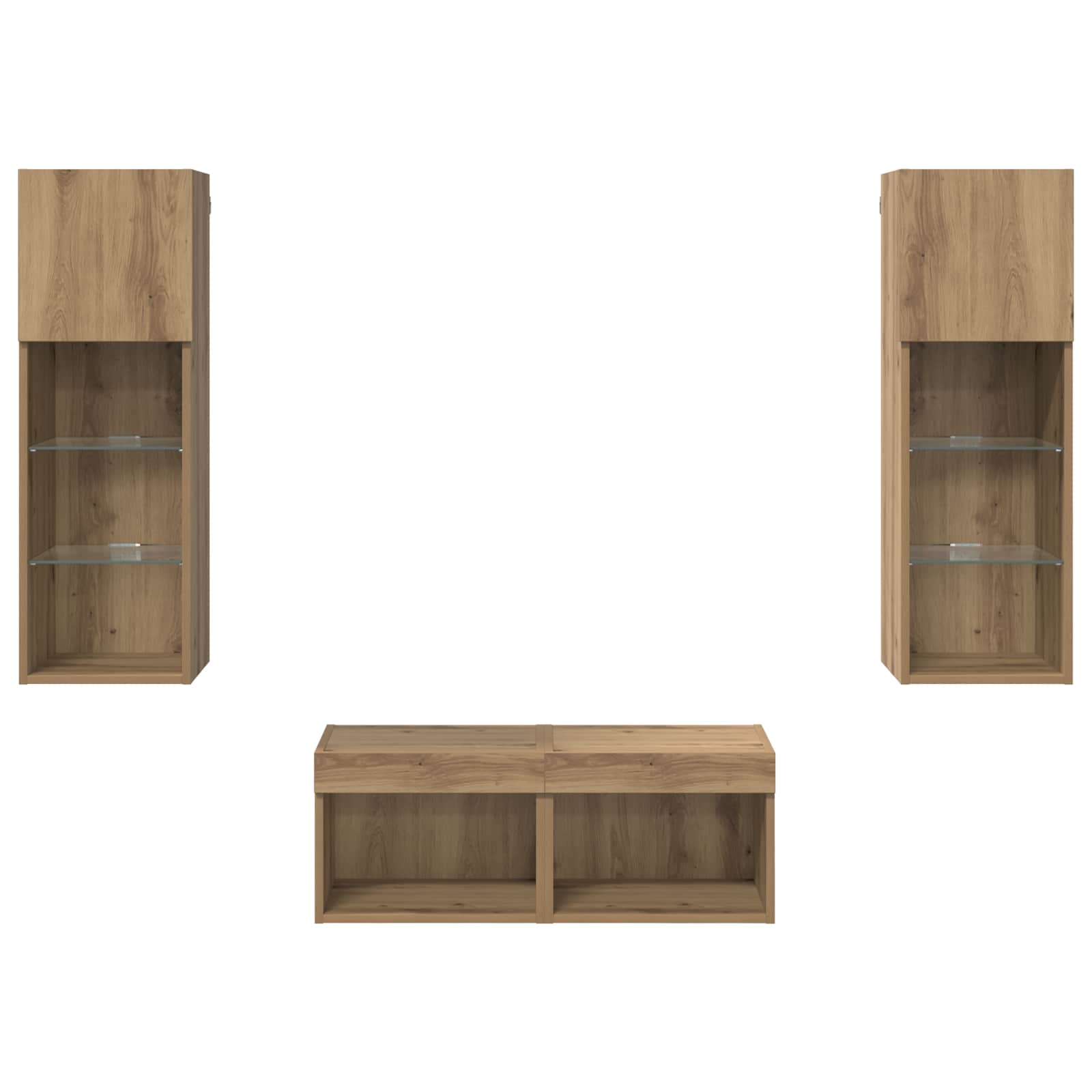 Dulapuri pentru TV Pe perete 4 pcs Stejar Negru 40 x 30 x 30 cm — imaginea 9