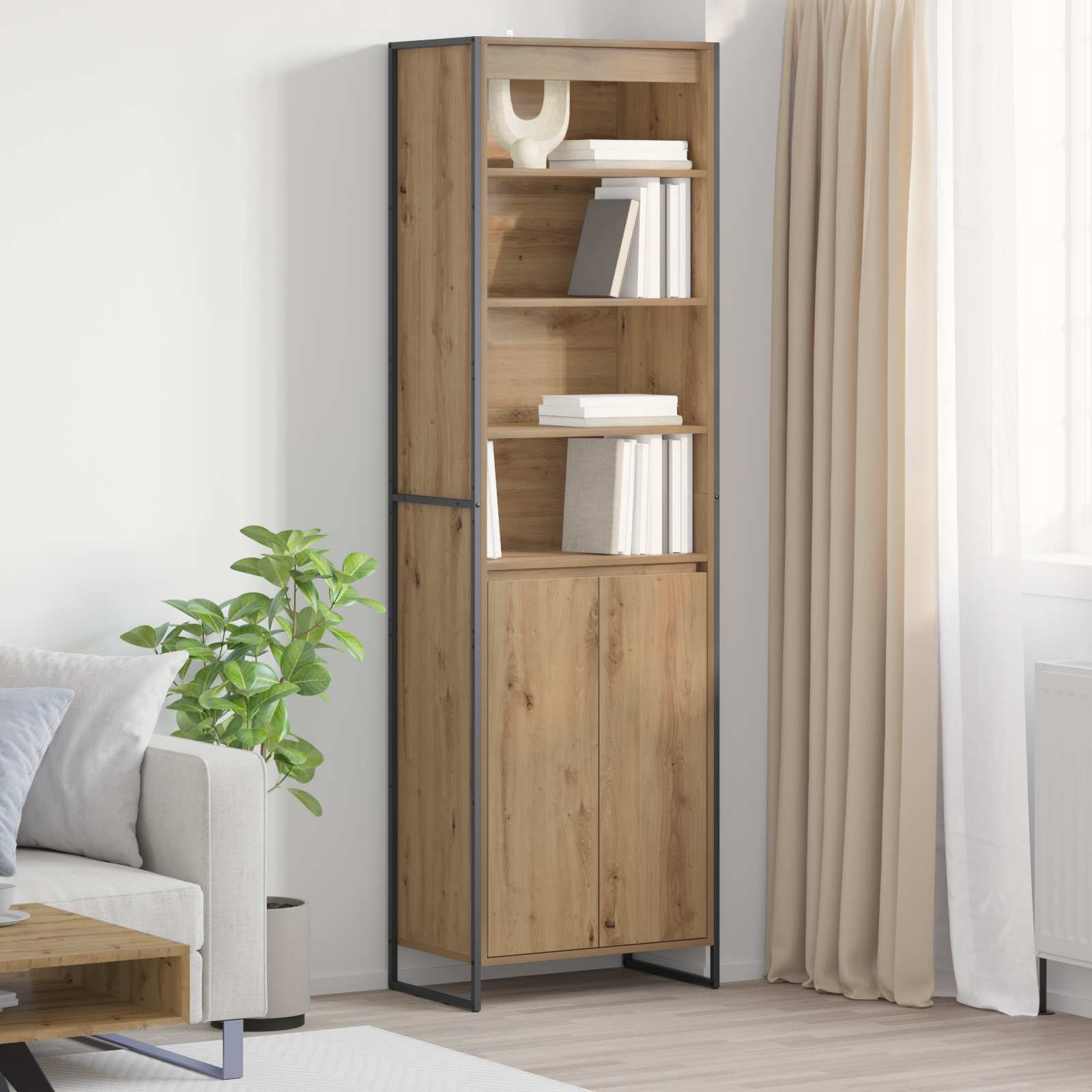 Dulapuri Inalte 2 pcs Stejar artizanal 60 x 36 x 300 cm — imaginea 2