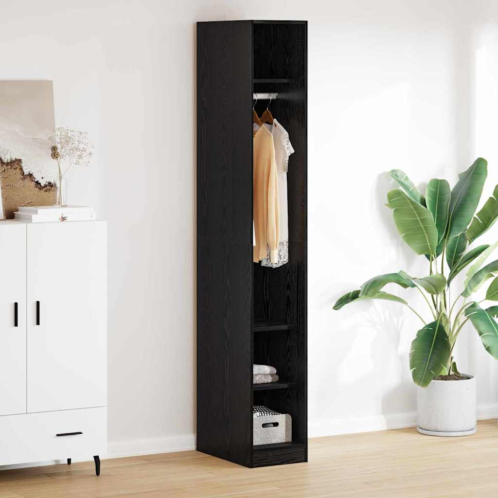 Dulap cu raft Stejar Negru 50 x 30 x 200 cm Lemn compozit — imaginea 2