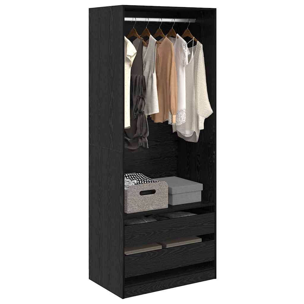 Dulap cu sertar Stejar Negru 80 x 50 x 200 cm Lemn compozit — imaginea 4