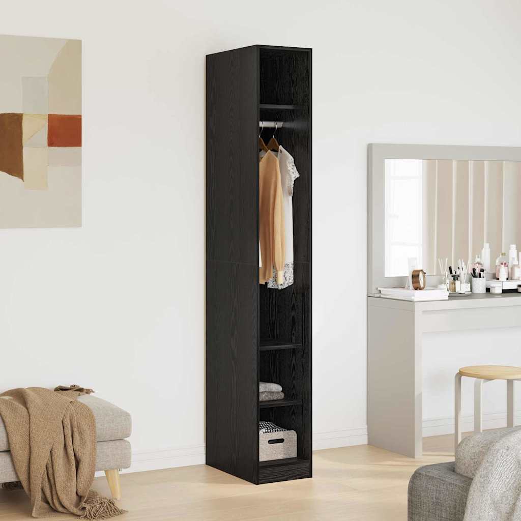 Dulap cu raft Stejar Negru 50 x 30 x 200 cm Lemn compozit — imaginea 5