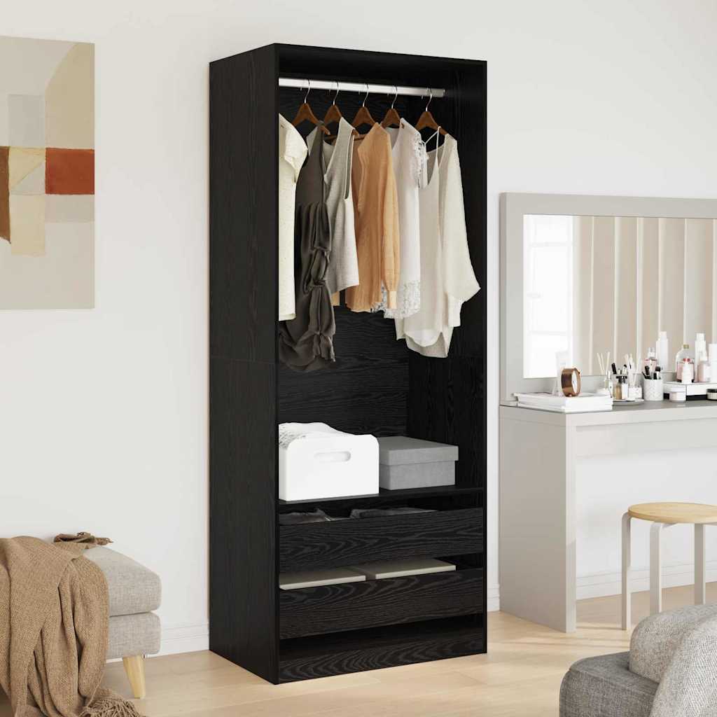 Dulap cu sertar Stejar Negru 80 x 50 x 200 cm Lemn compozit — imaginea 5