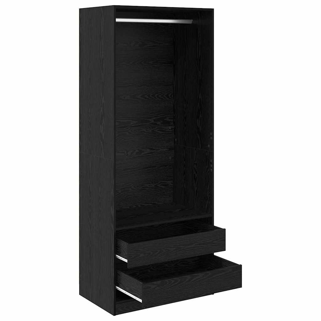 Dulap cu sertar Stejar Negru 80 x 50 x 200 cm Lemn compozit — imaginea 6