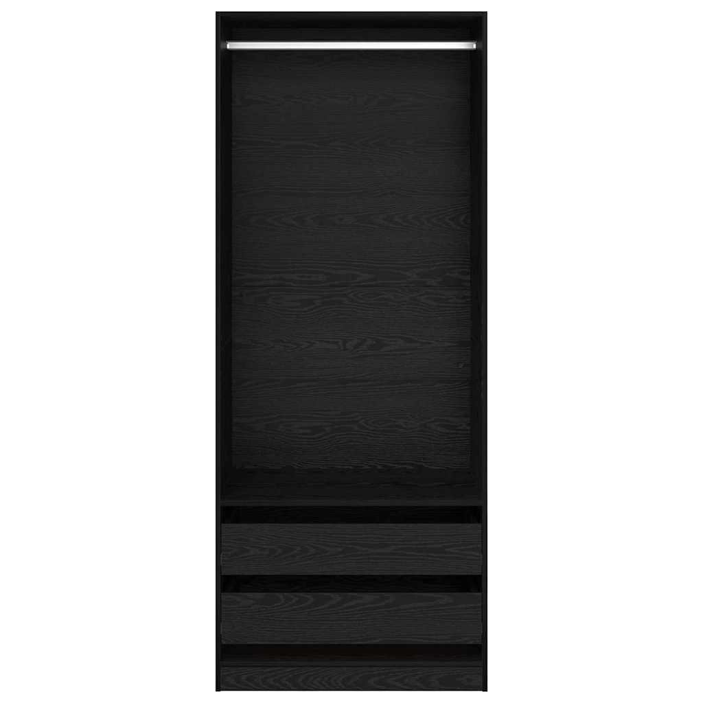 Dulap cu sertar Stejar Negru 80 x 50 x 200 cm Lemn compozit — imaginea 7