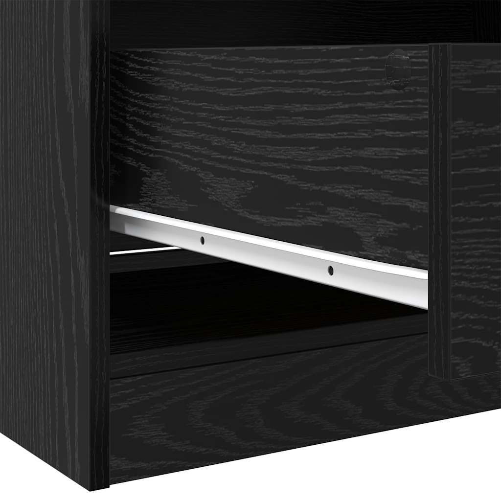 Dulap cu sertar Stejar Negru 80 x 50 x 200 cm Lemn compozit — imaginea 11