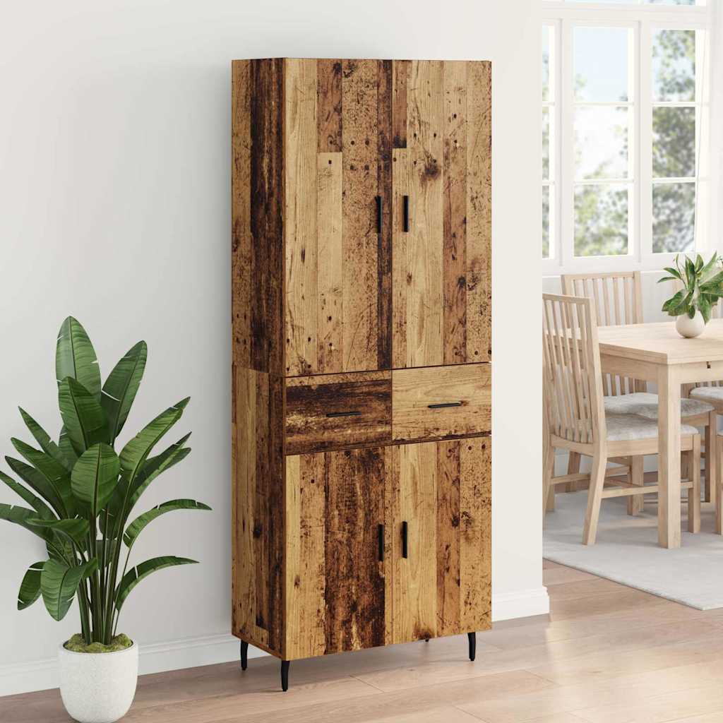 Bufet Lemn Vechi 69,5 x 34 x 180 cm Lemn Stratificat si Sticla — imaginea 5