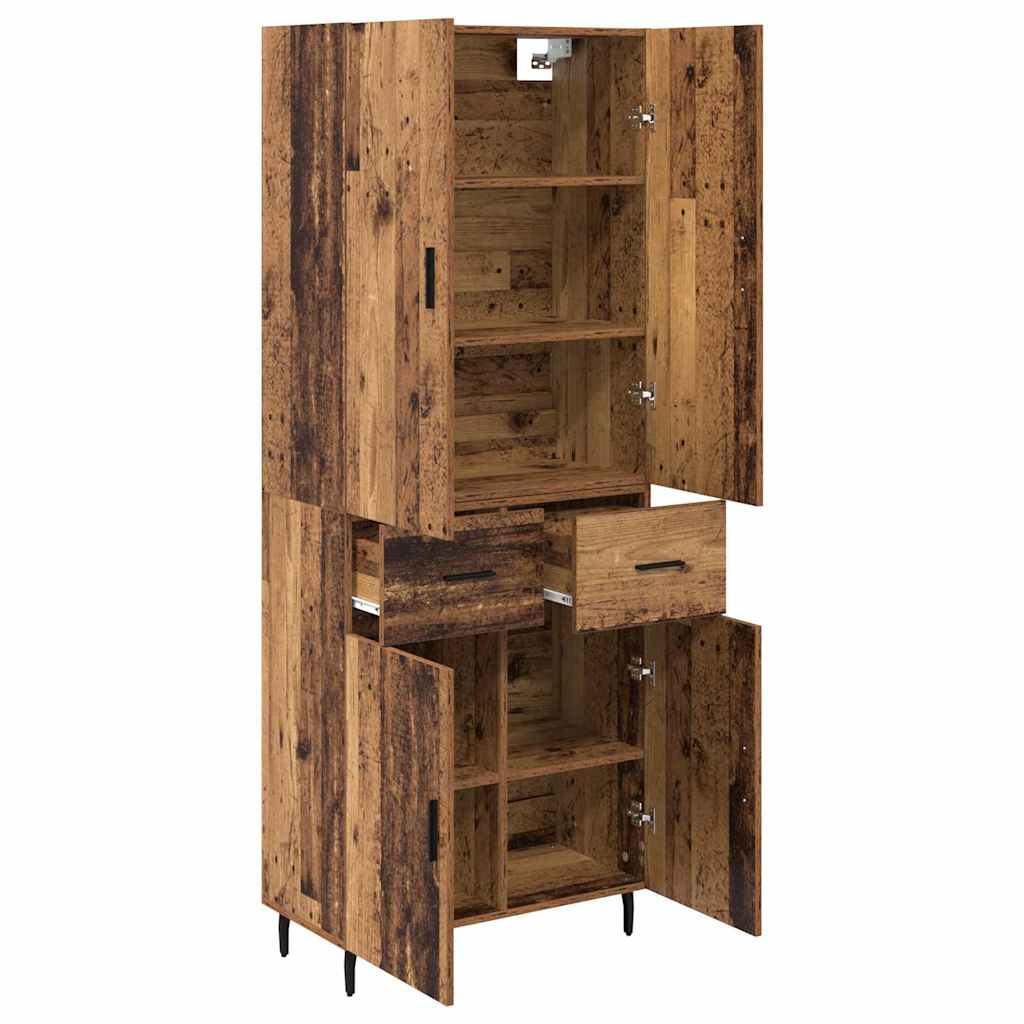 Bufet Lemn Vechi 69,5 x 34 x 180 cm Lemn Stratificat si Sticla — imaginea 6