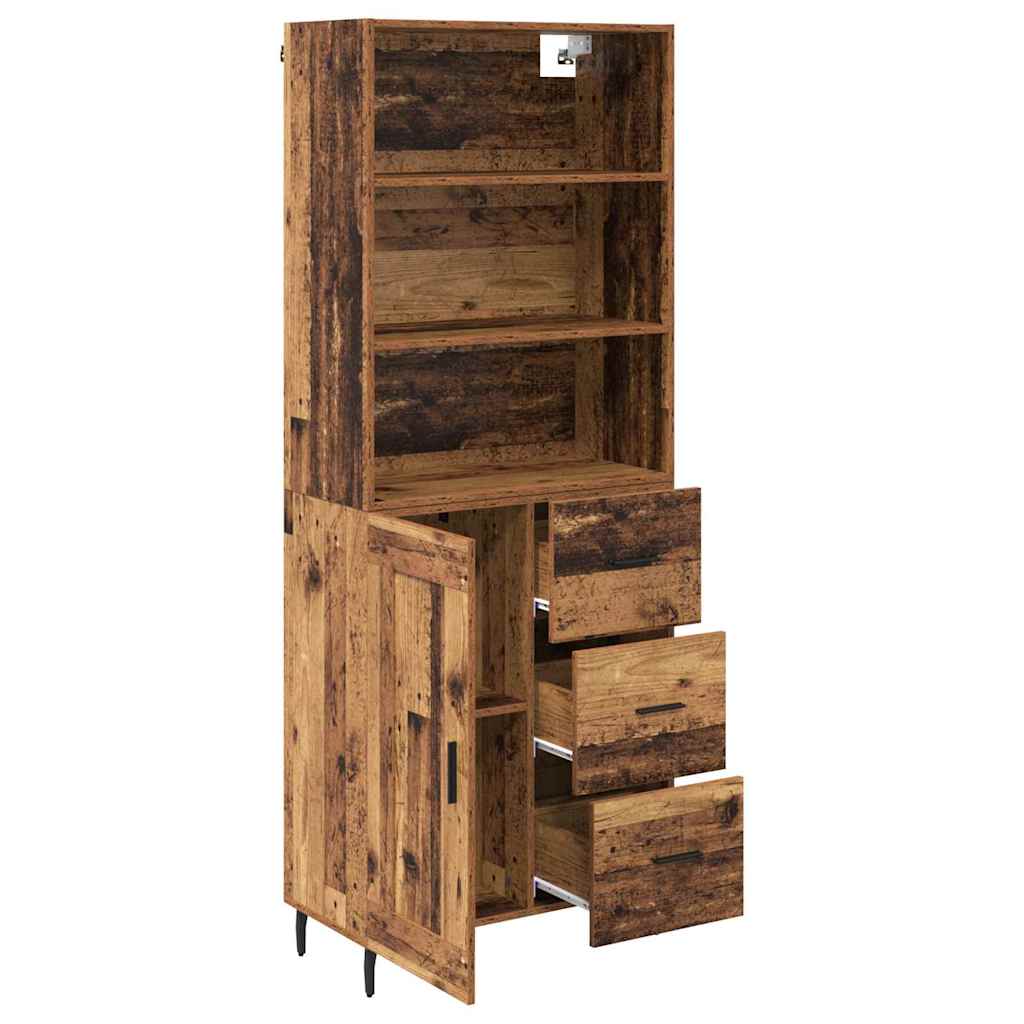 Bufet Lemn Vechi 69,5 x 34 x 180 cm Lemn Stratificat si Sticla — imaginea 6