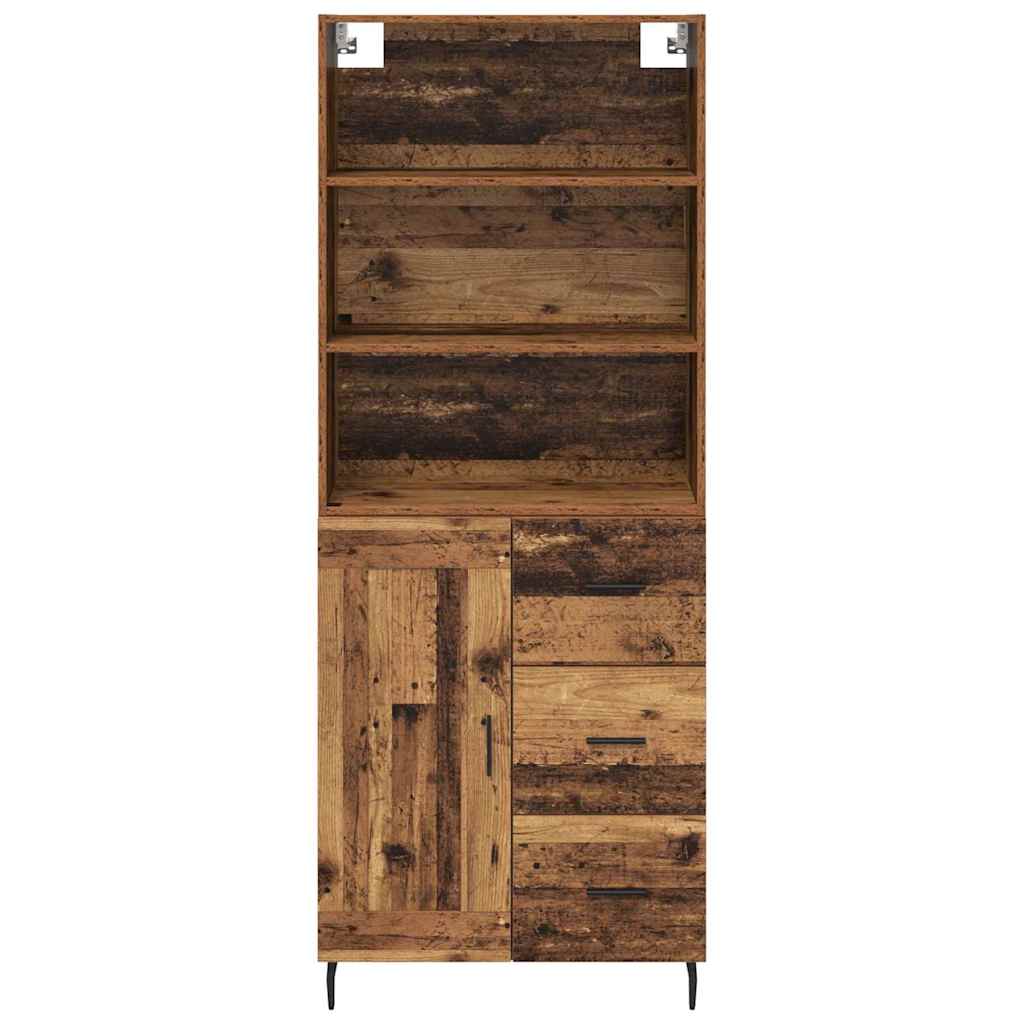 Bufet Lemn Vechi 69,5 x 34 x 180 cm Lemn Stratificat si Sticla — imaginea 9
