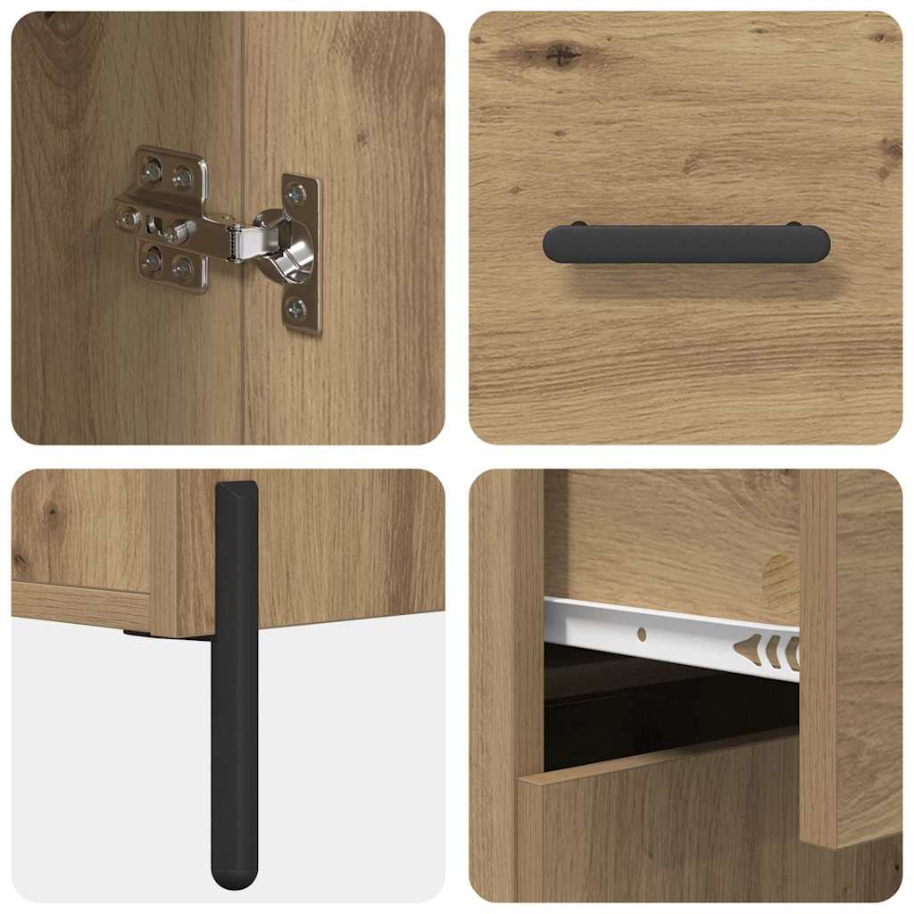 Bufet Stejar Artizanal 69,5 x 32,5 x 180 cm Lemn compozit — imaginea 12