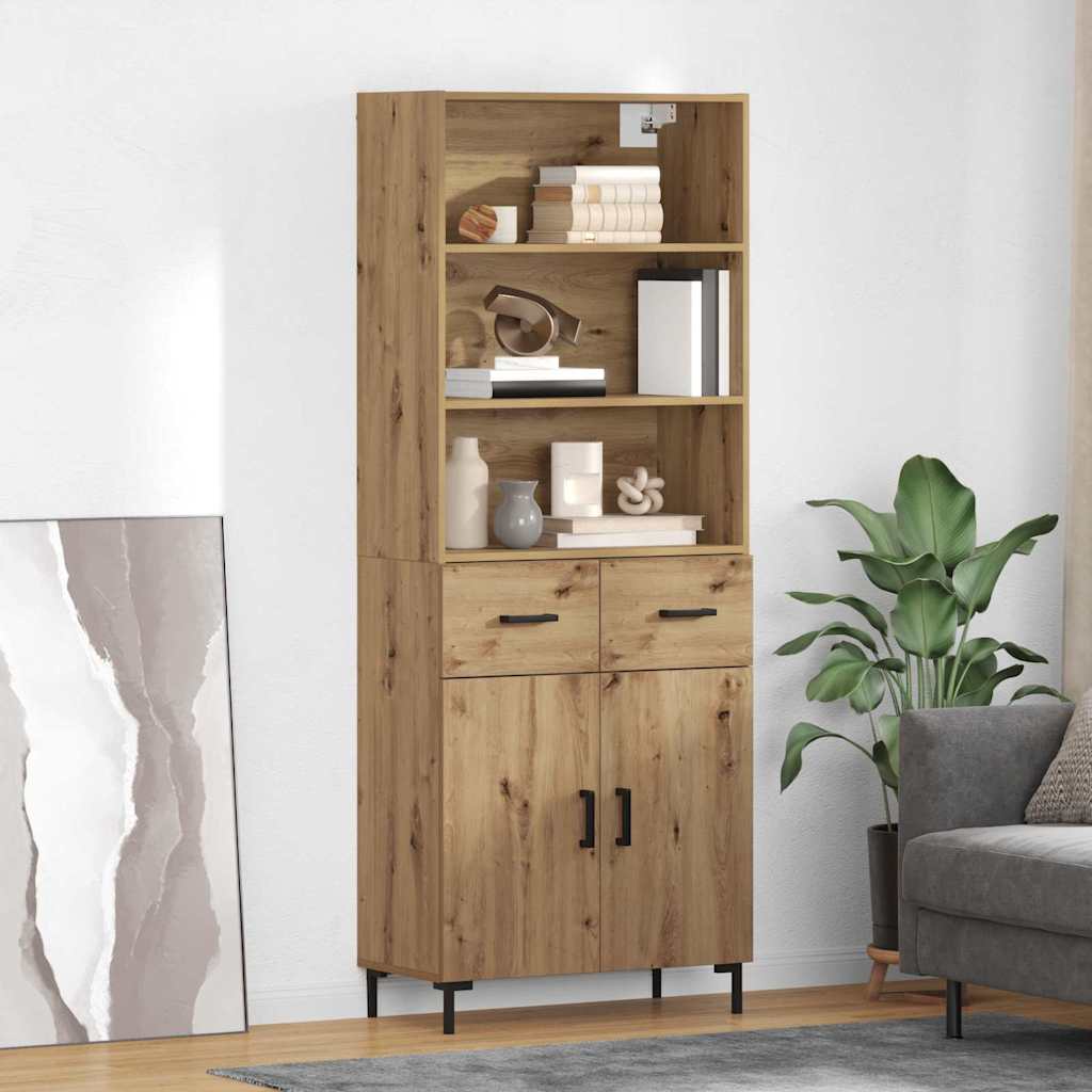 Bufet Stejar Artizanal 69,5 x 32,5 x 180 cm Lemn compozit — imaginea 2