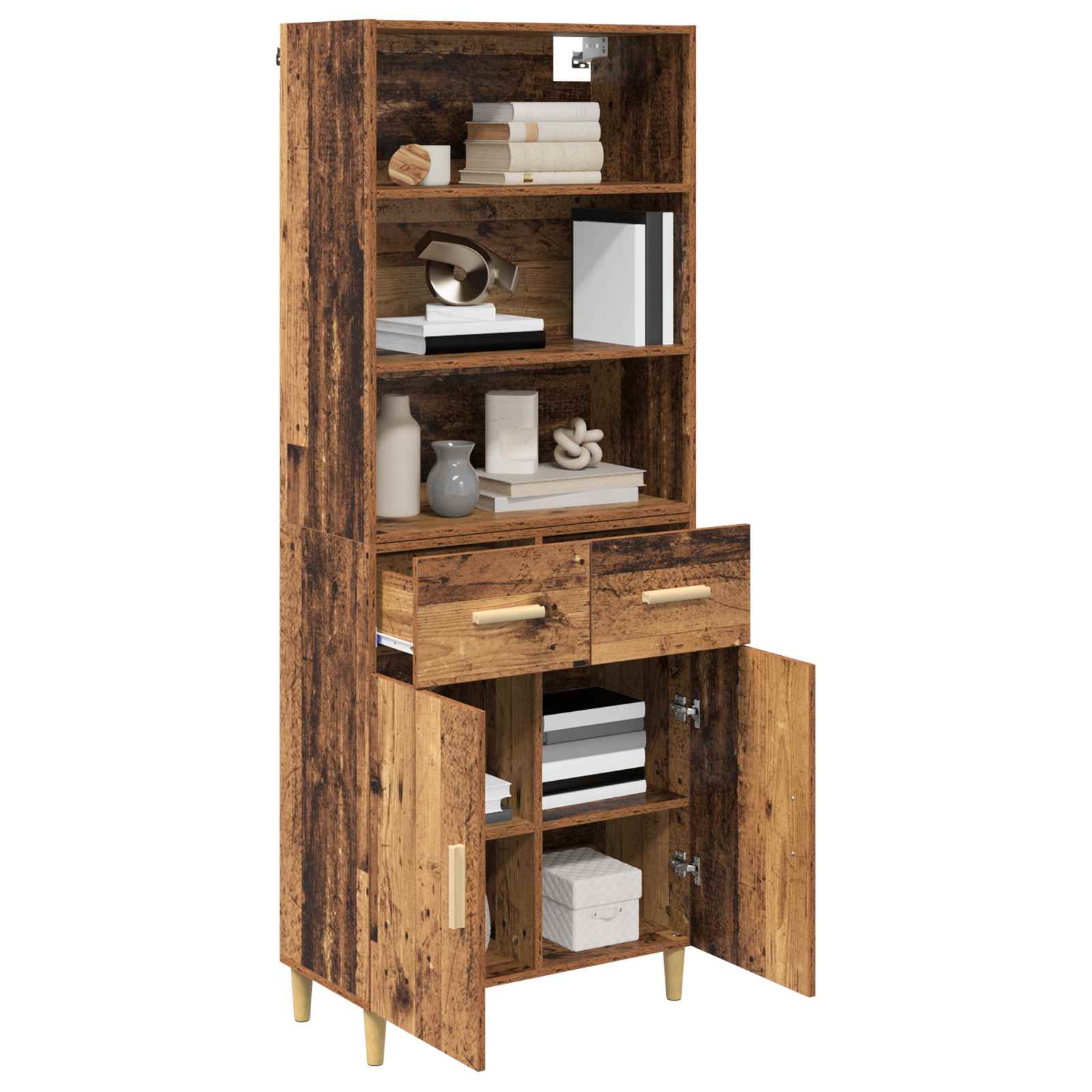 Bufet cu sertar Lemn Vechi 69,5 x 32,5 x 180 cm Lemn compozit — imaginea 3